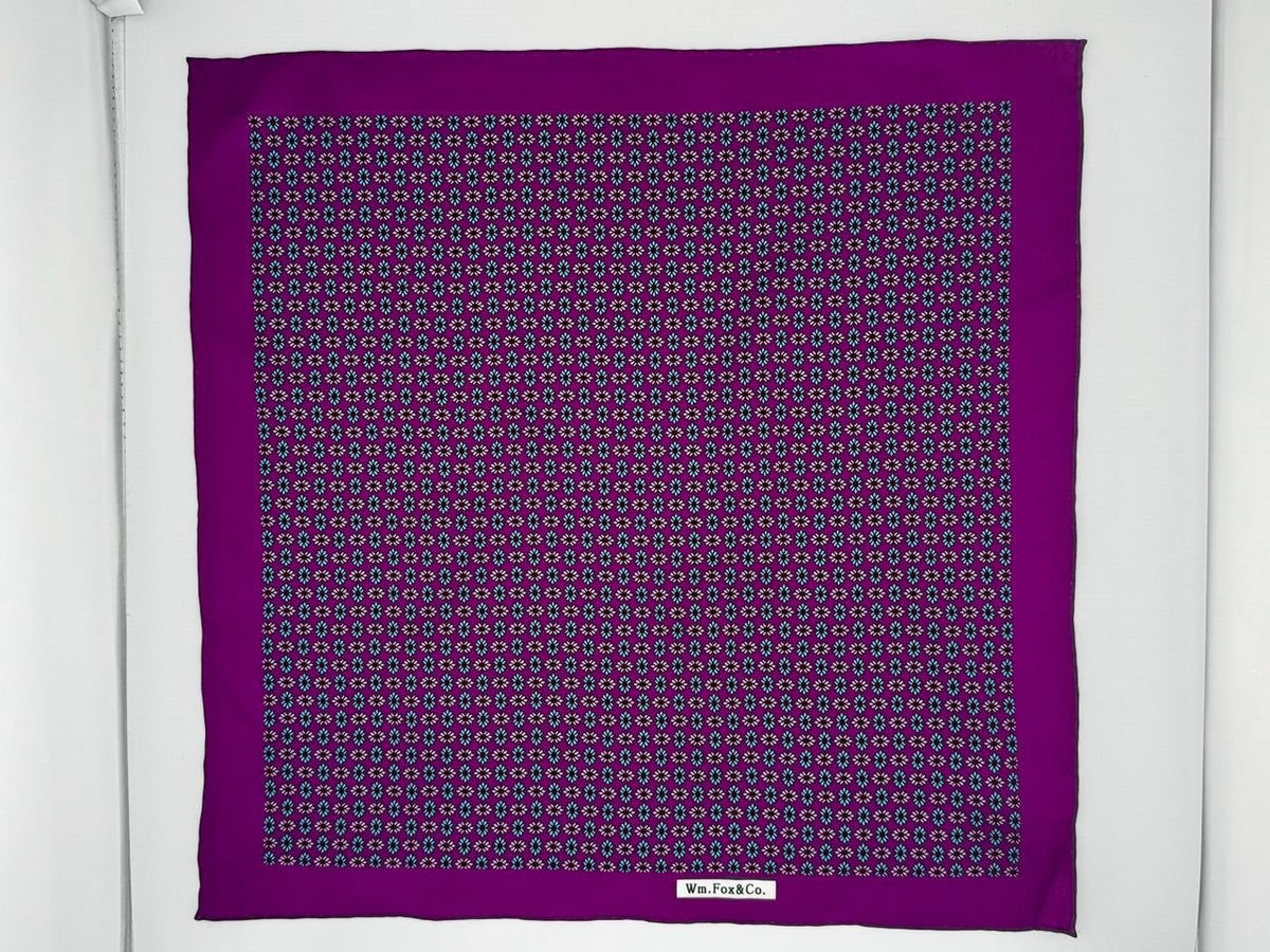 Plum Micro Geometric Pocket Square - Wm. Fox & Co.
