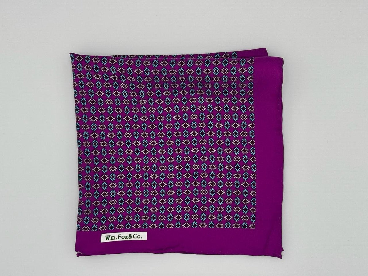 Plum Micro Geometric Pocket Square - Wm. Fox & Co.