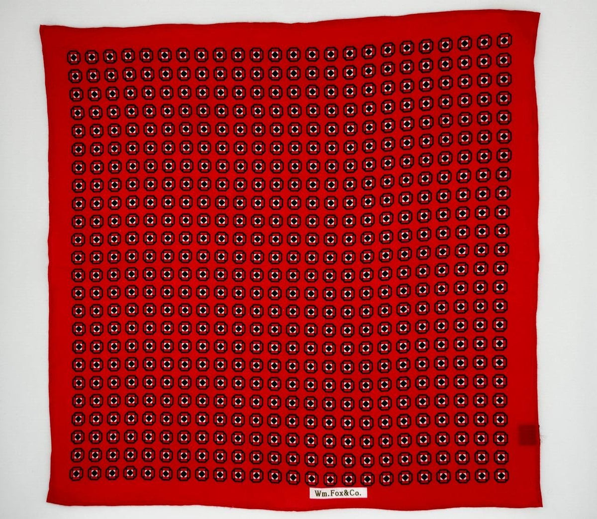 Red Framed Medallion Pocket Square - Wm. Fox & Co.