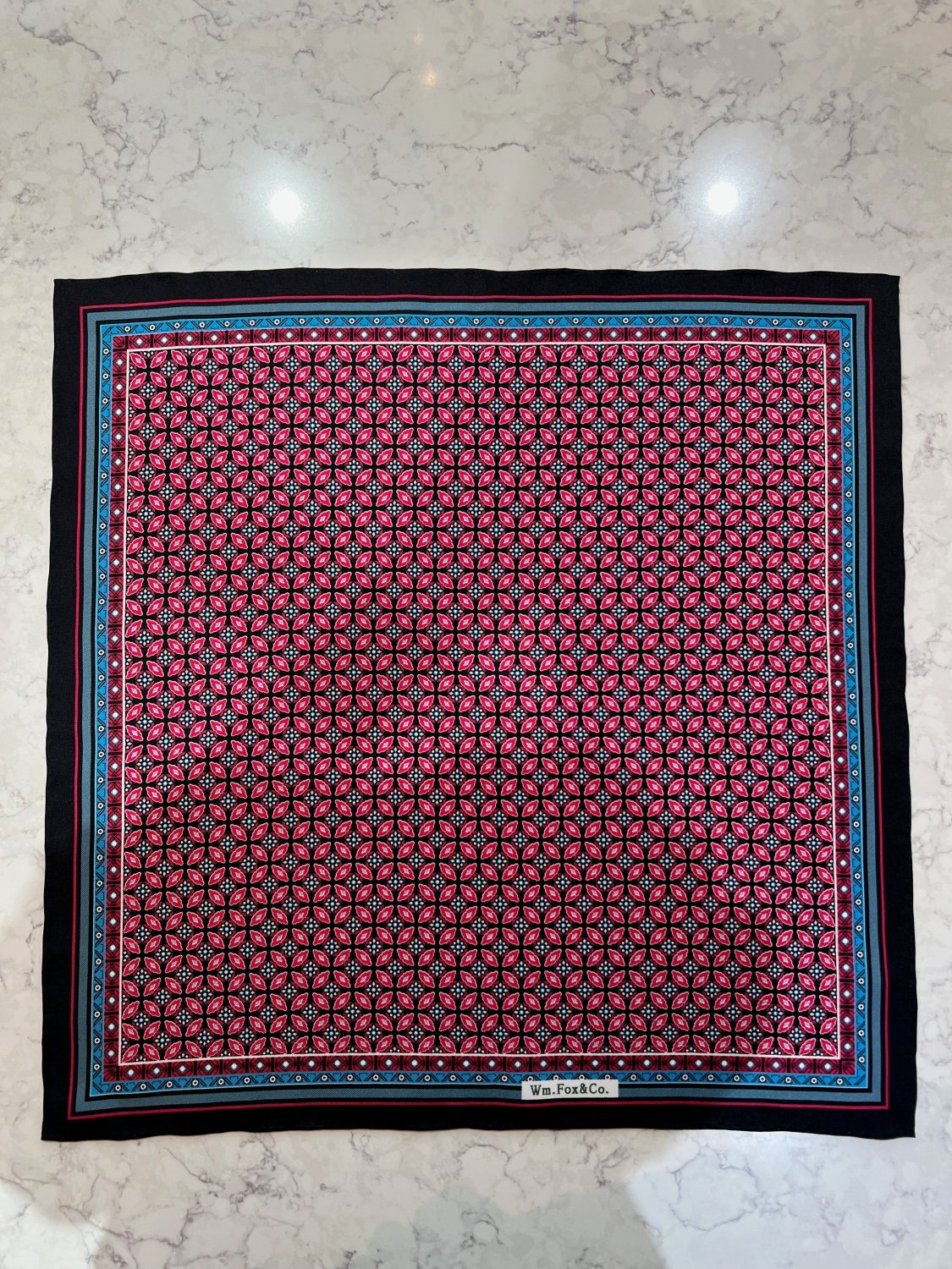 Red Geometric Framed Pocket Square - Wm. Fox & Co.