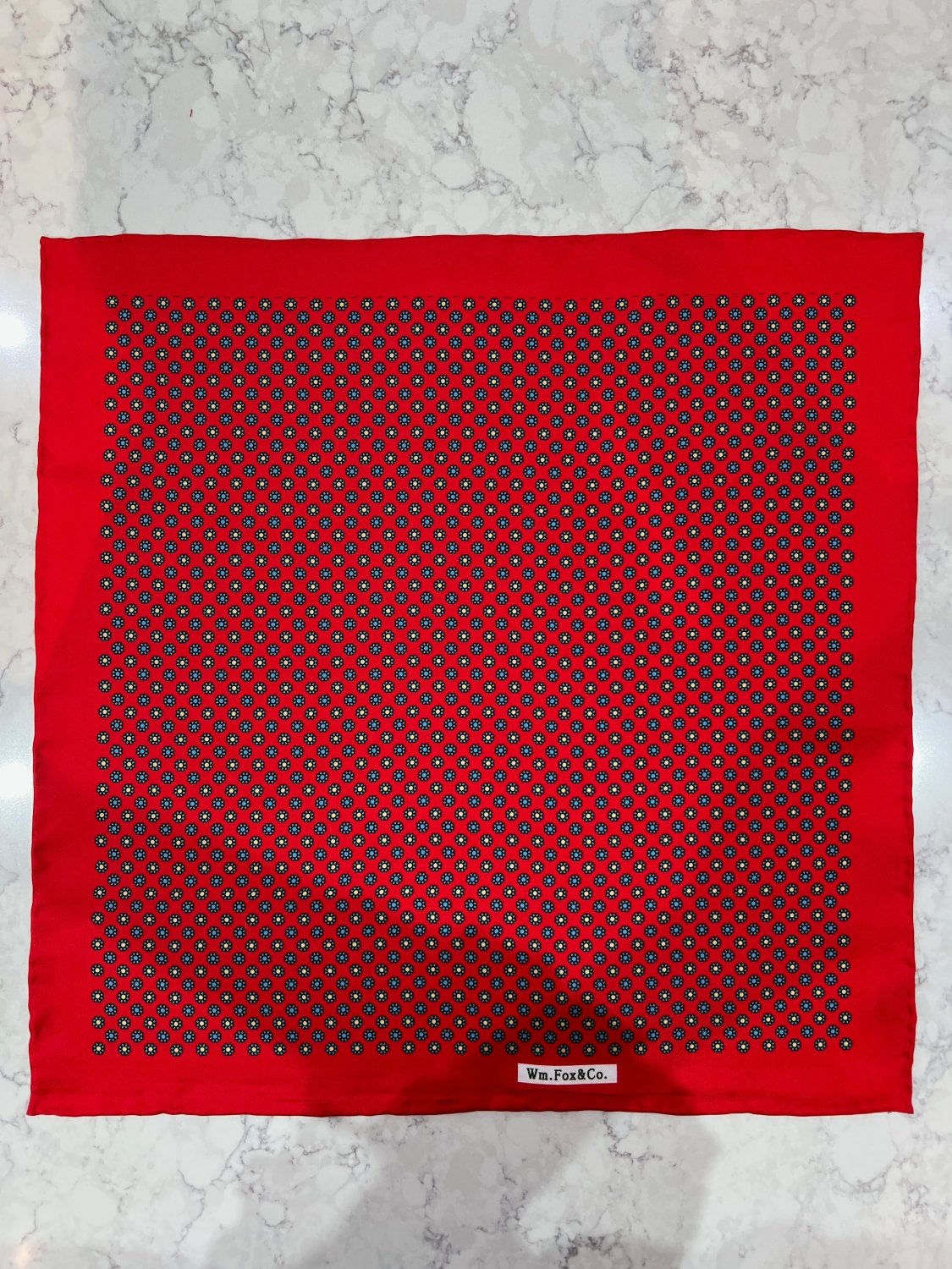 Red Micro Check Pocket Square - Wm. Fox & Co.
