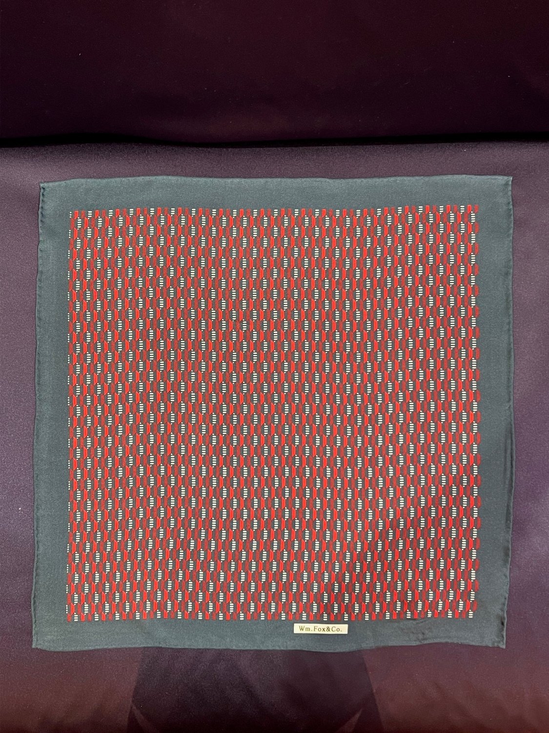 Red Micro Motif Pocket Square - Wm. Fox & Co.