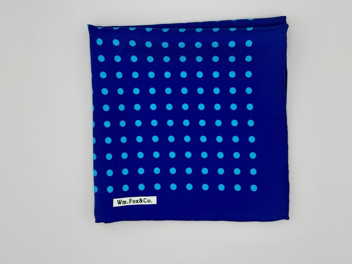 Royal Blue Dotted Pocket Square - Wm. Fox & Co.