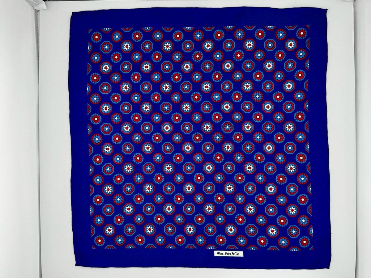 Royal Blue Medallion Pocket Square - Wm. Fox & Co.