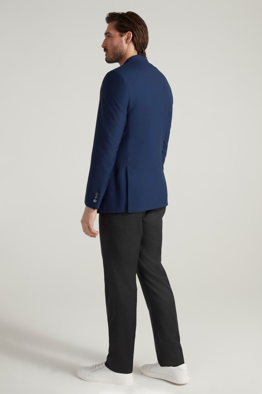 Royal Blue Super 150s Poplin Blazer – view 4