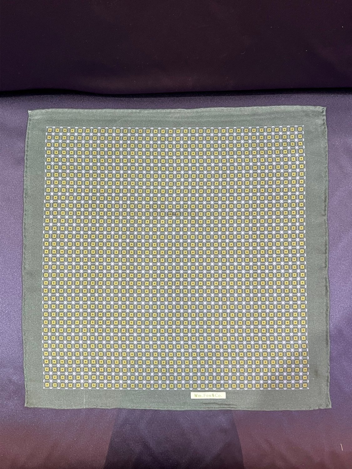 Yellow and Blue Mini Check Pocket Square - Wm. Fox & Co.