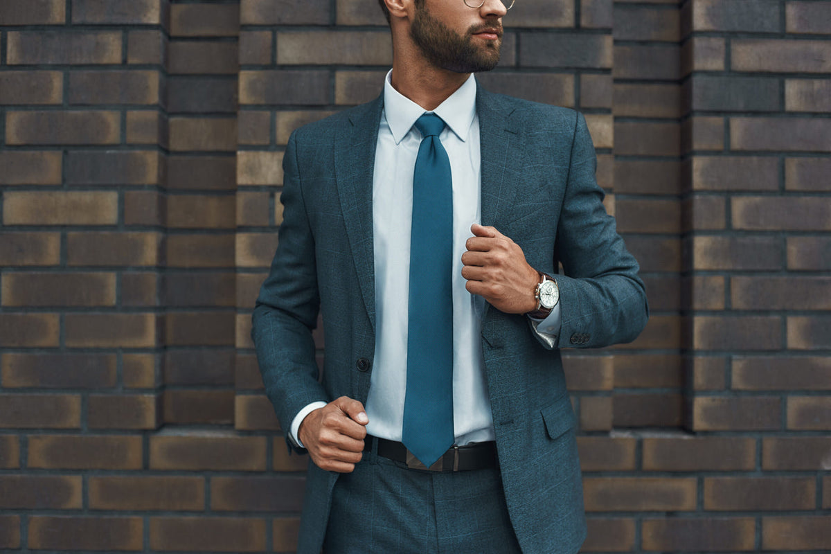 Detail of a tailored business suit