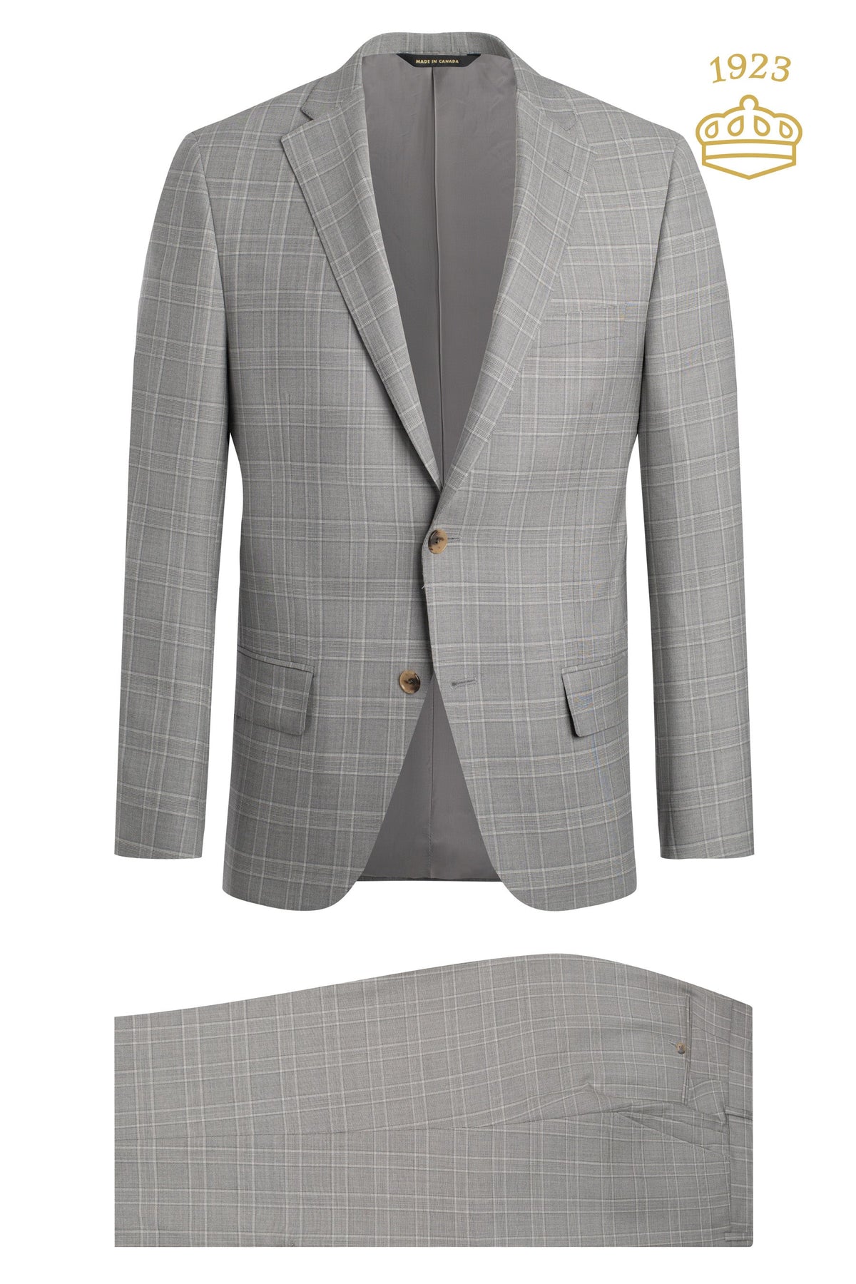 Pearl Grey Super 160's Plaid Suit
