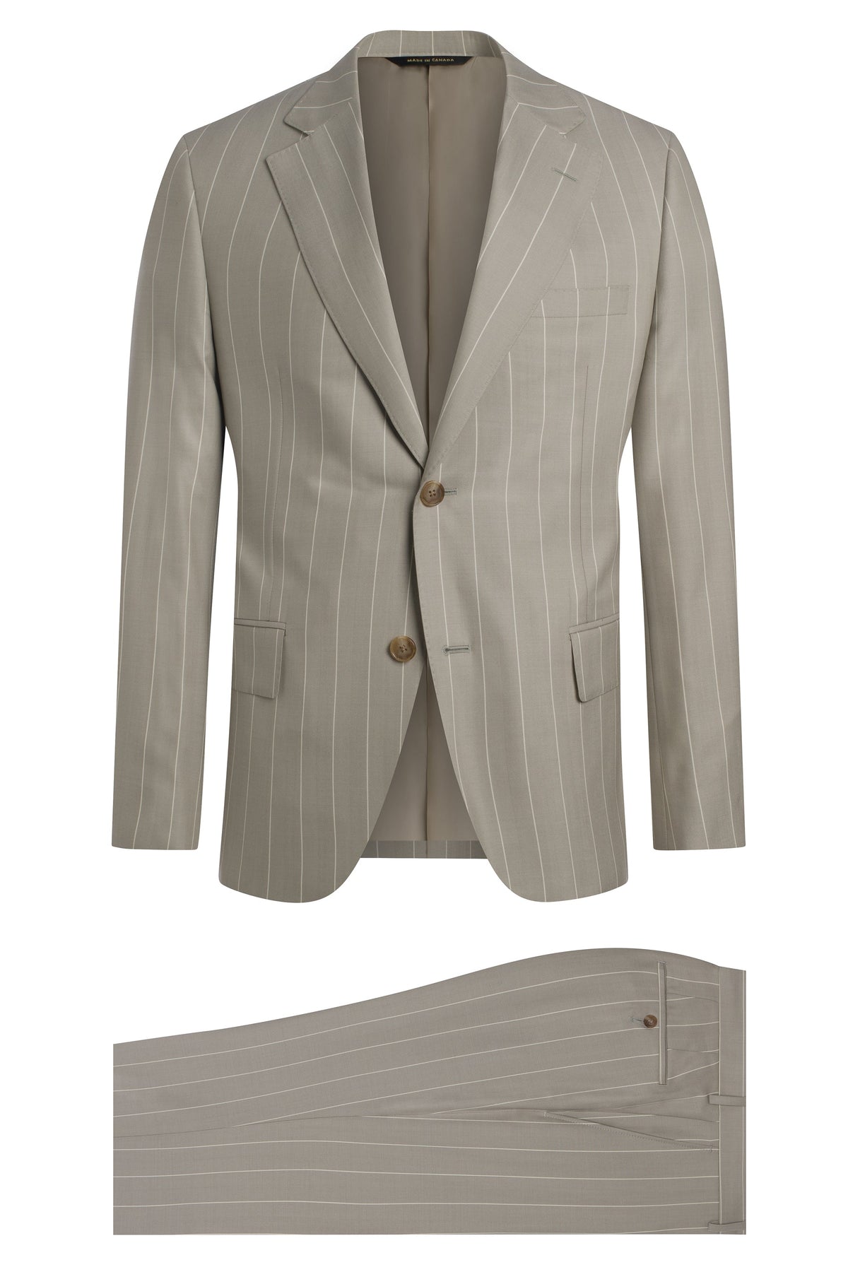 Beige 160's Herringbone Stripe Suit