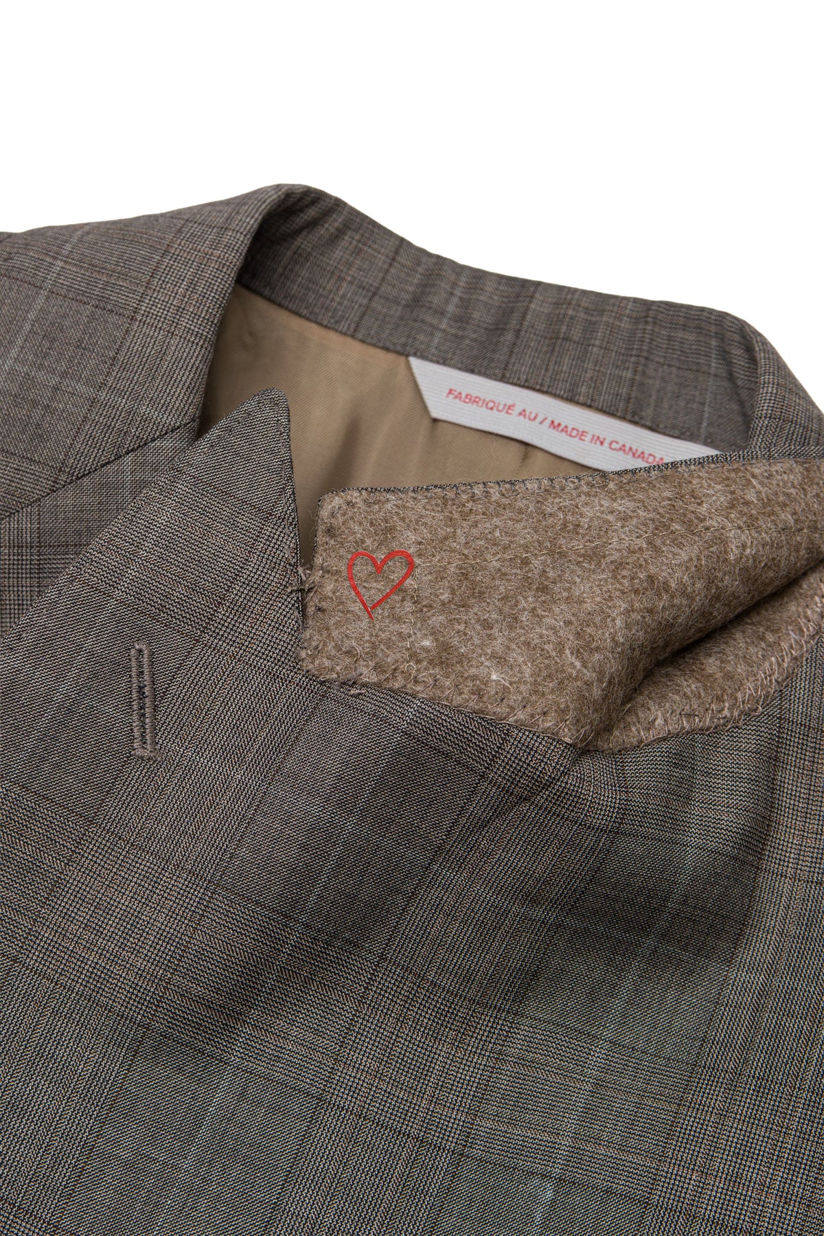 Taupe Super 150’s Double-Breasted Plaid Suit