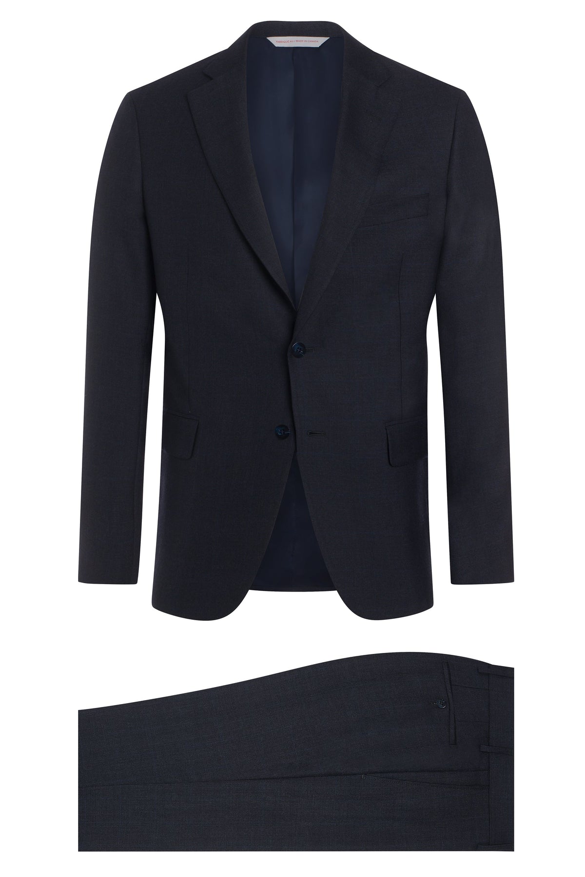 Navy Super 120's Plaid Poly Suit