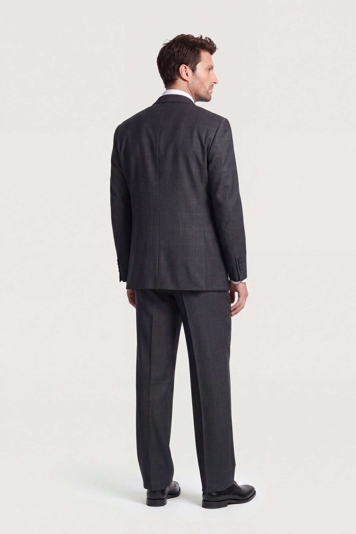 Dark Grey Super 130'S Plaid Suit