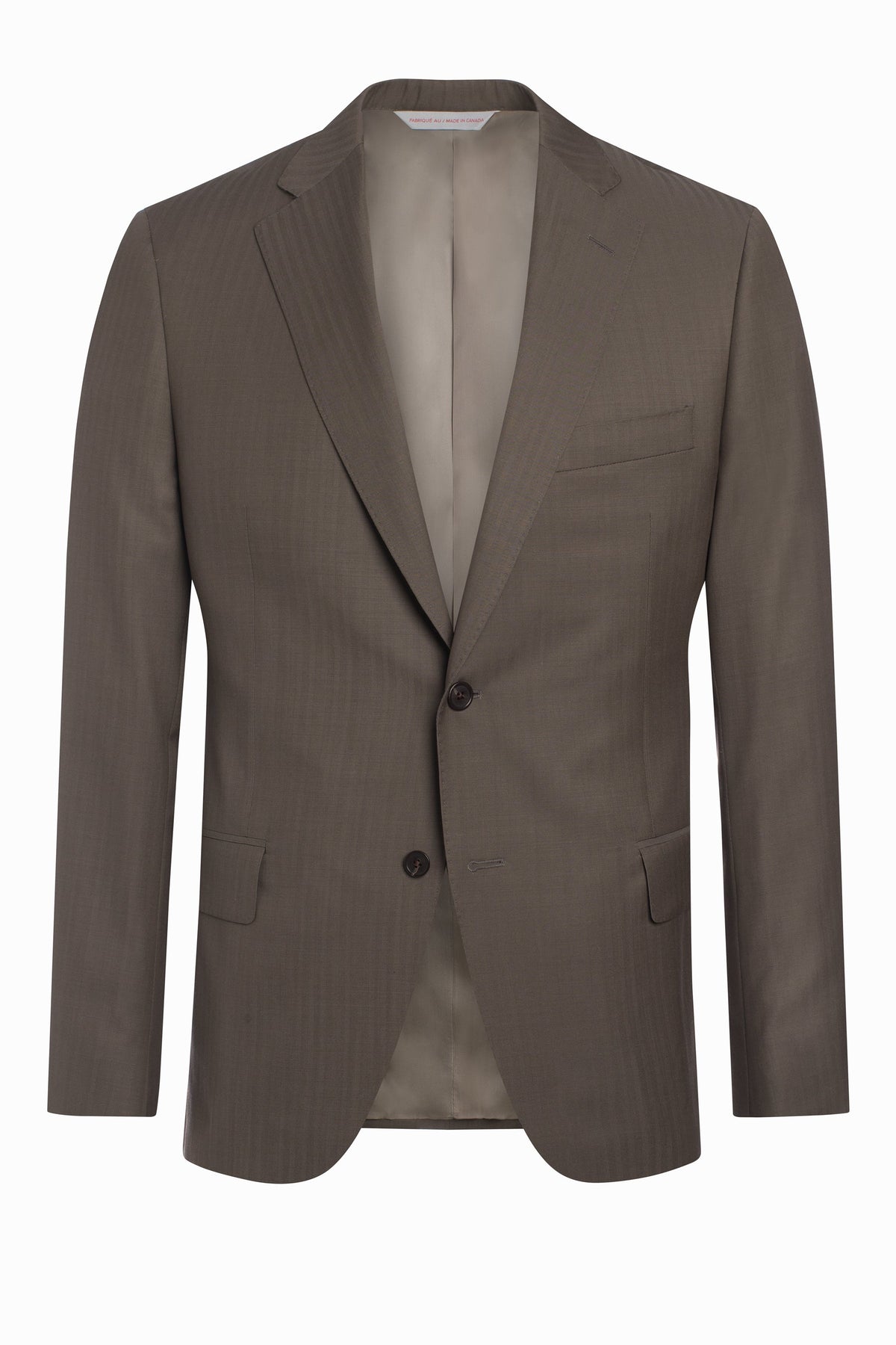 Brown Super 130s Tonal Herringbone Suit