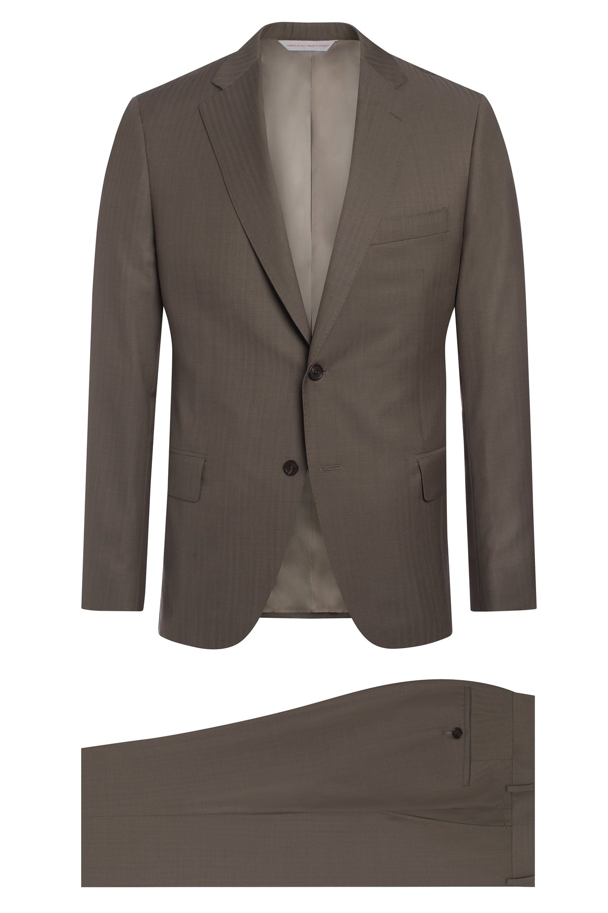 Brown Super 130s Tonal Herringbone Suit