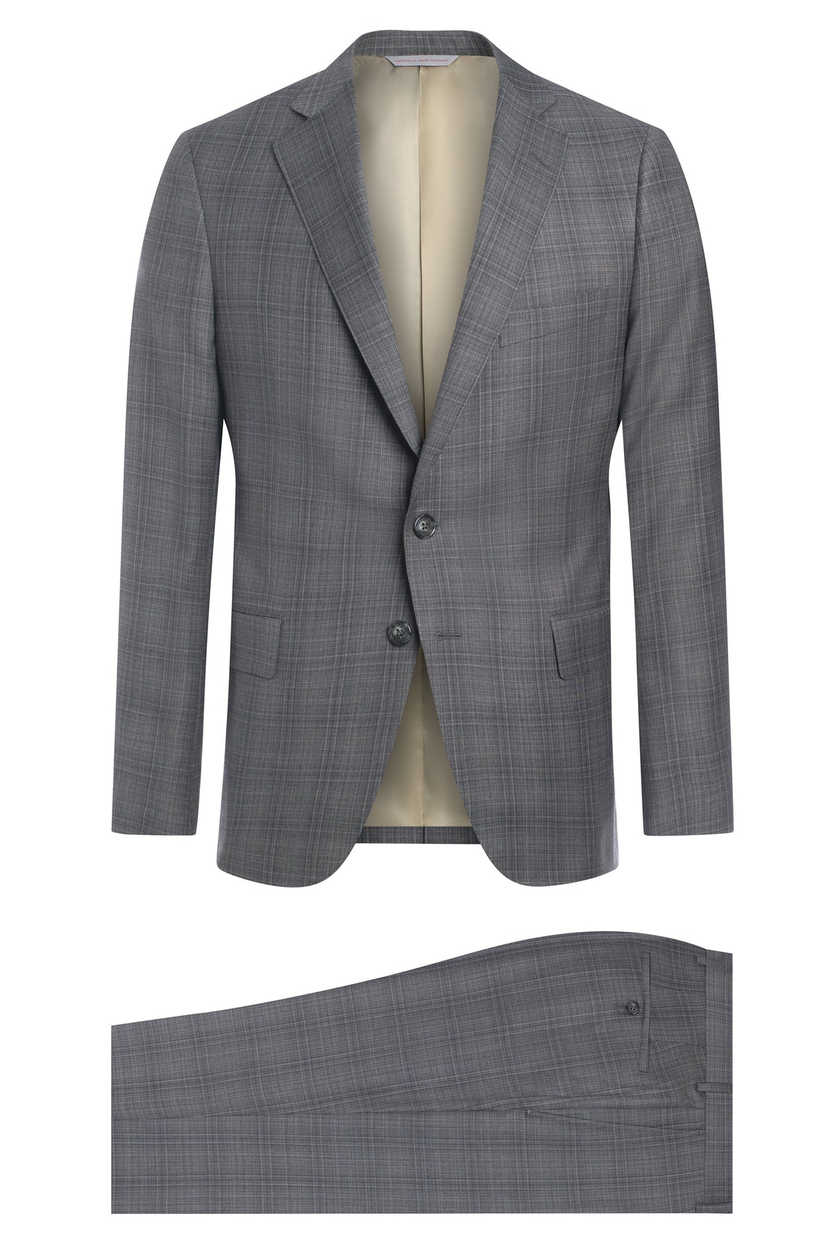 Grey Plaid Super 130’s Wool Suit