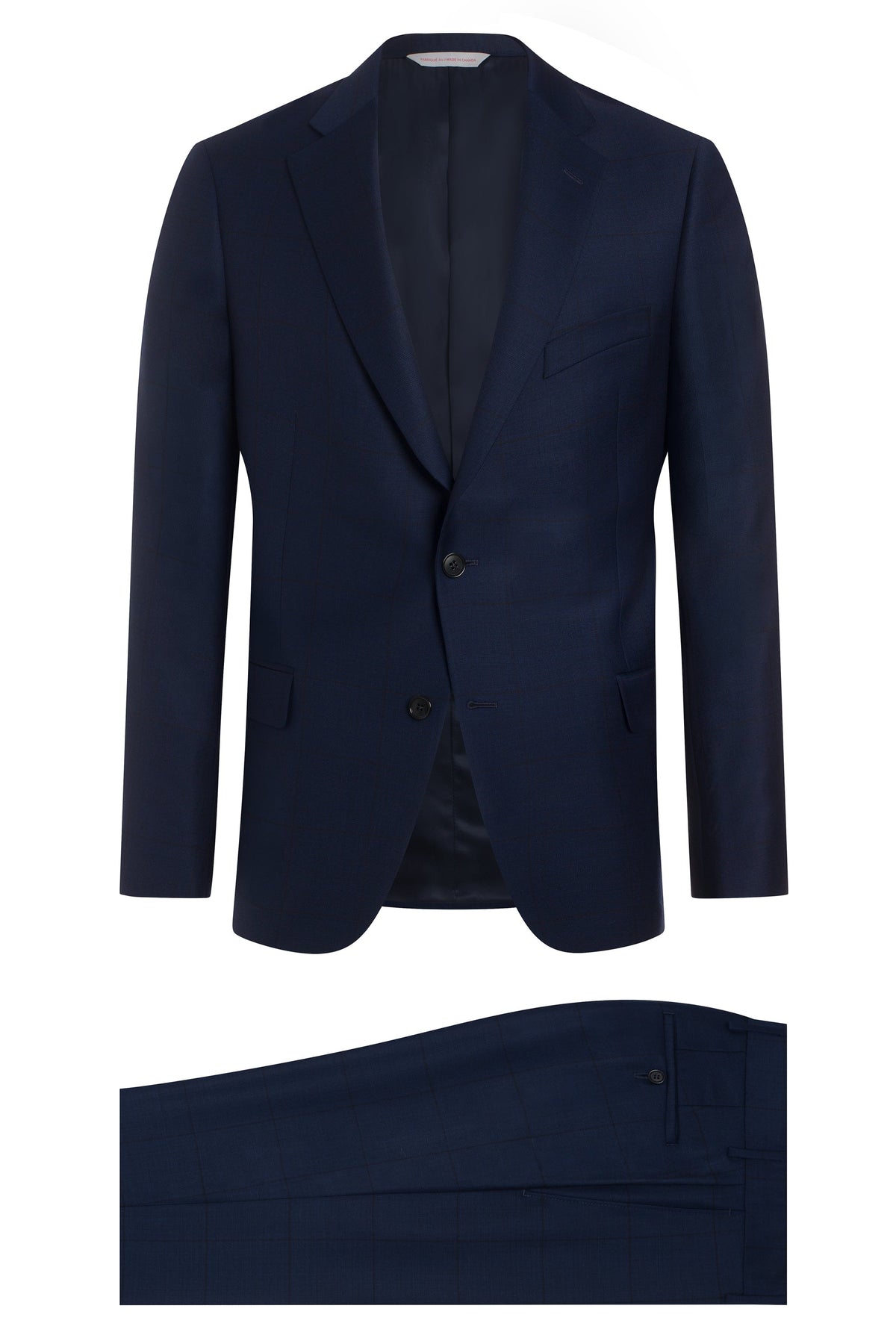 Navy Tonal Plaid Windowpane Suit