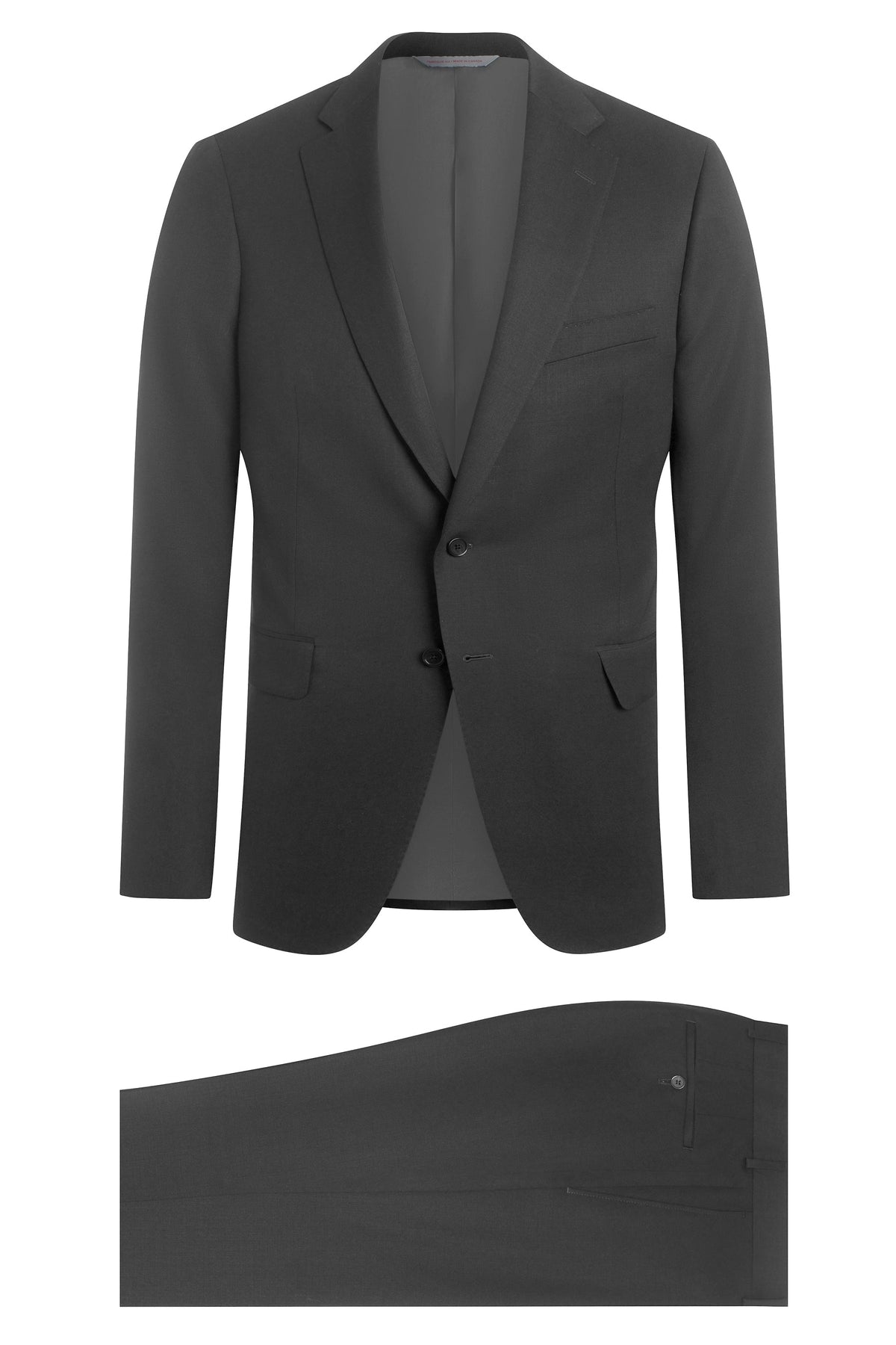 Dark Grey Solid Wool Suit