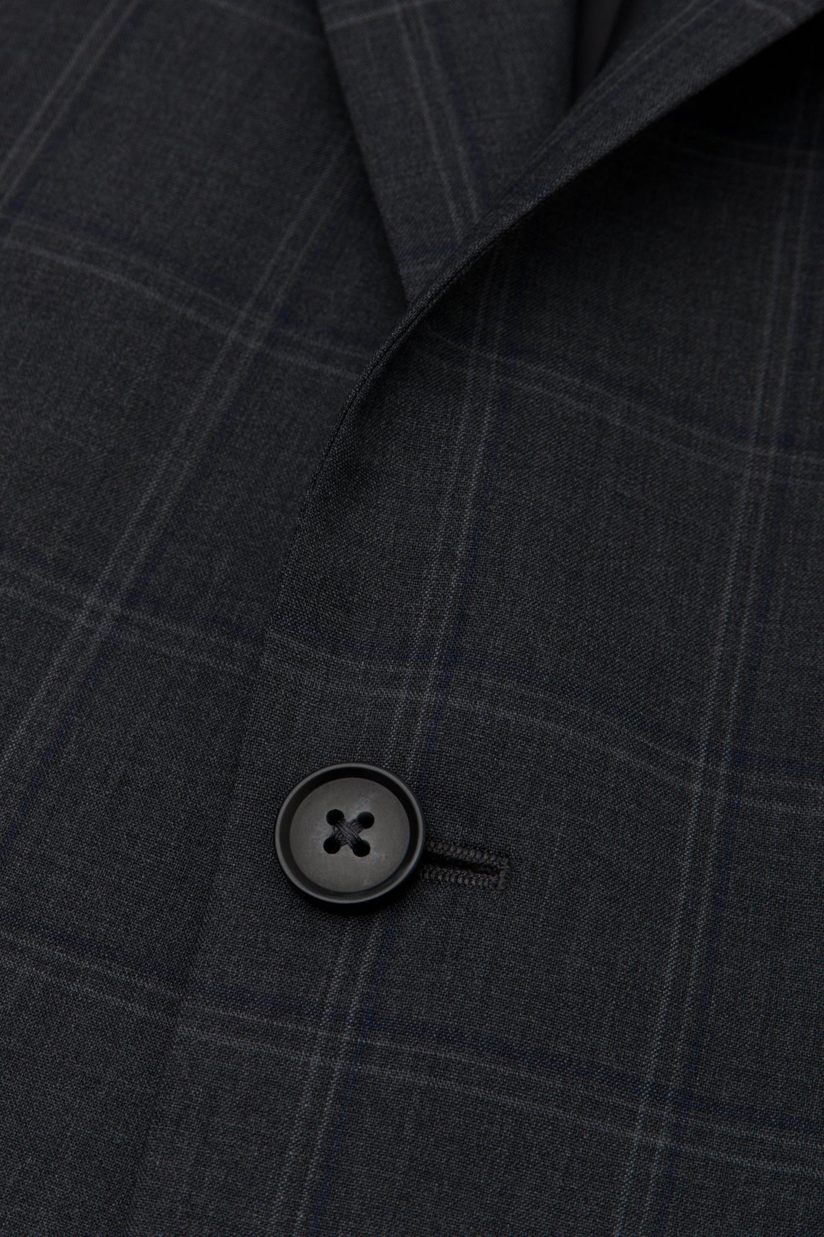 Dark Grey Navy Windowpane Wool Suit