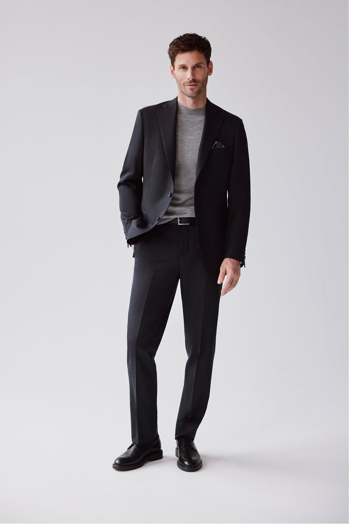 Charcoal 120's Wool Stretch Trousers