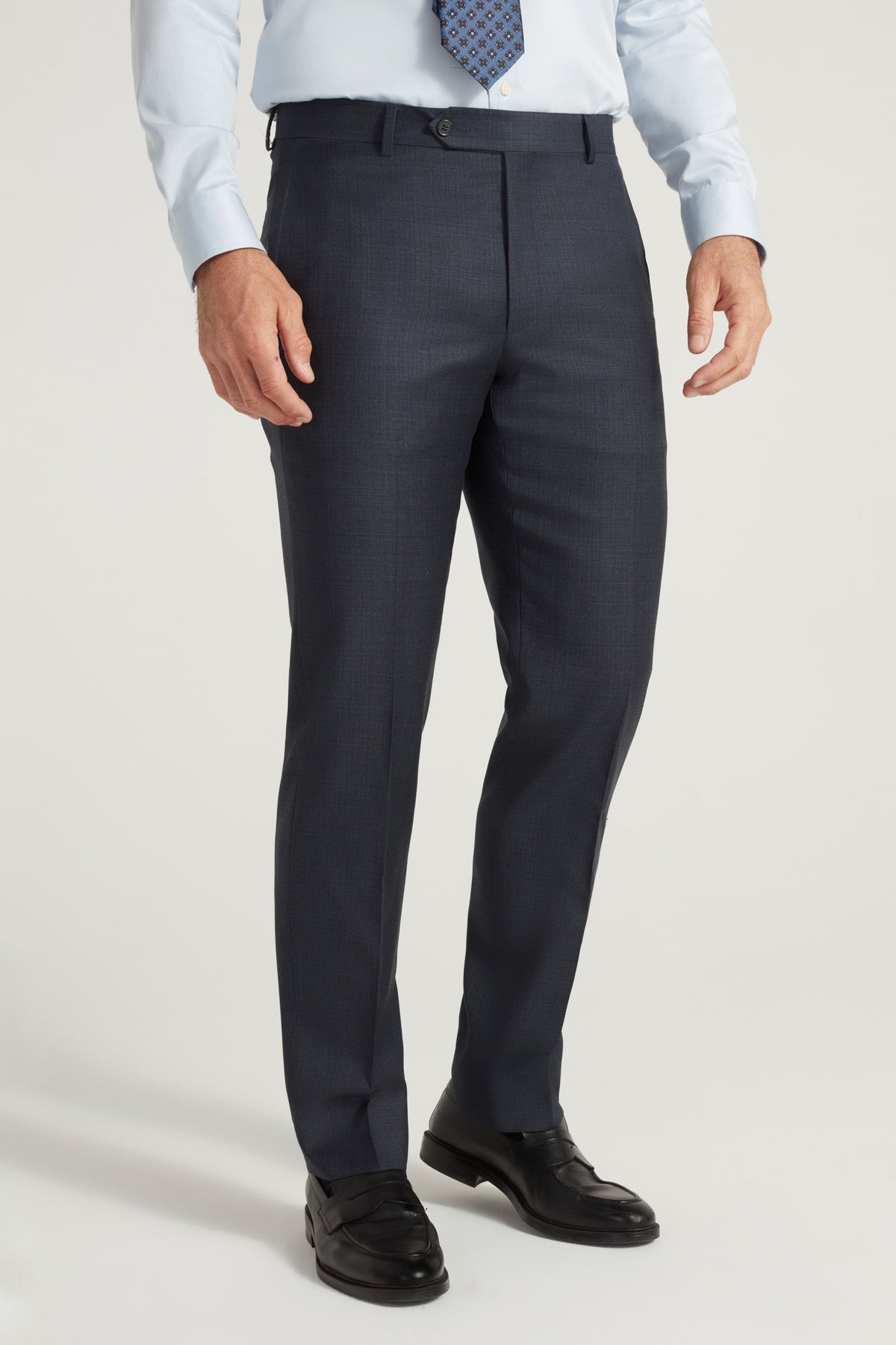 Dark Blue Super 130’s Wool Sharkskin Suit