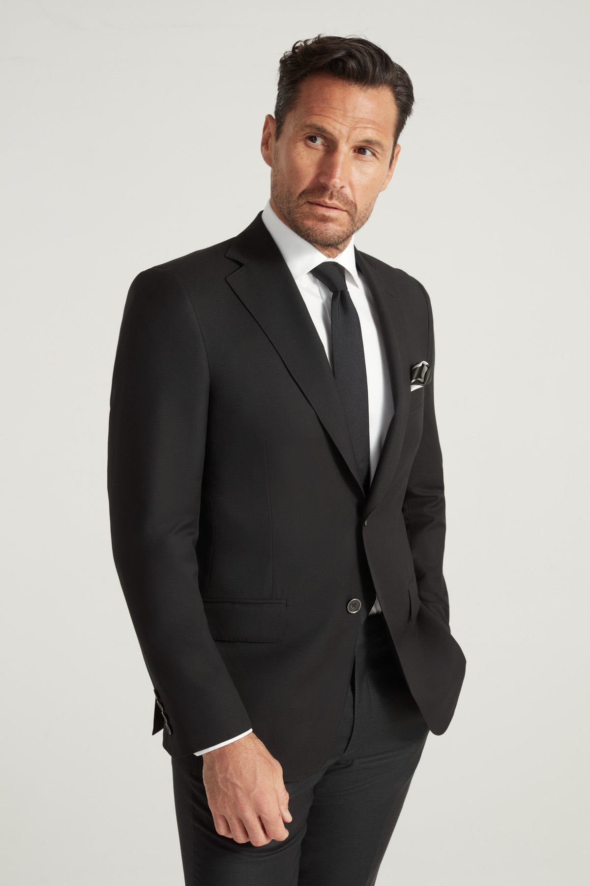Black Double Twist Super 130’s Blazer
