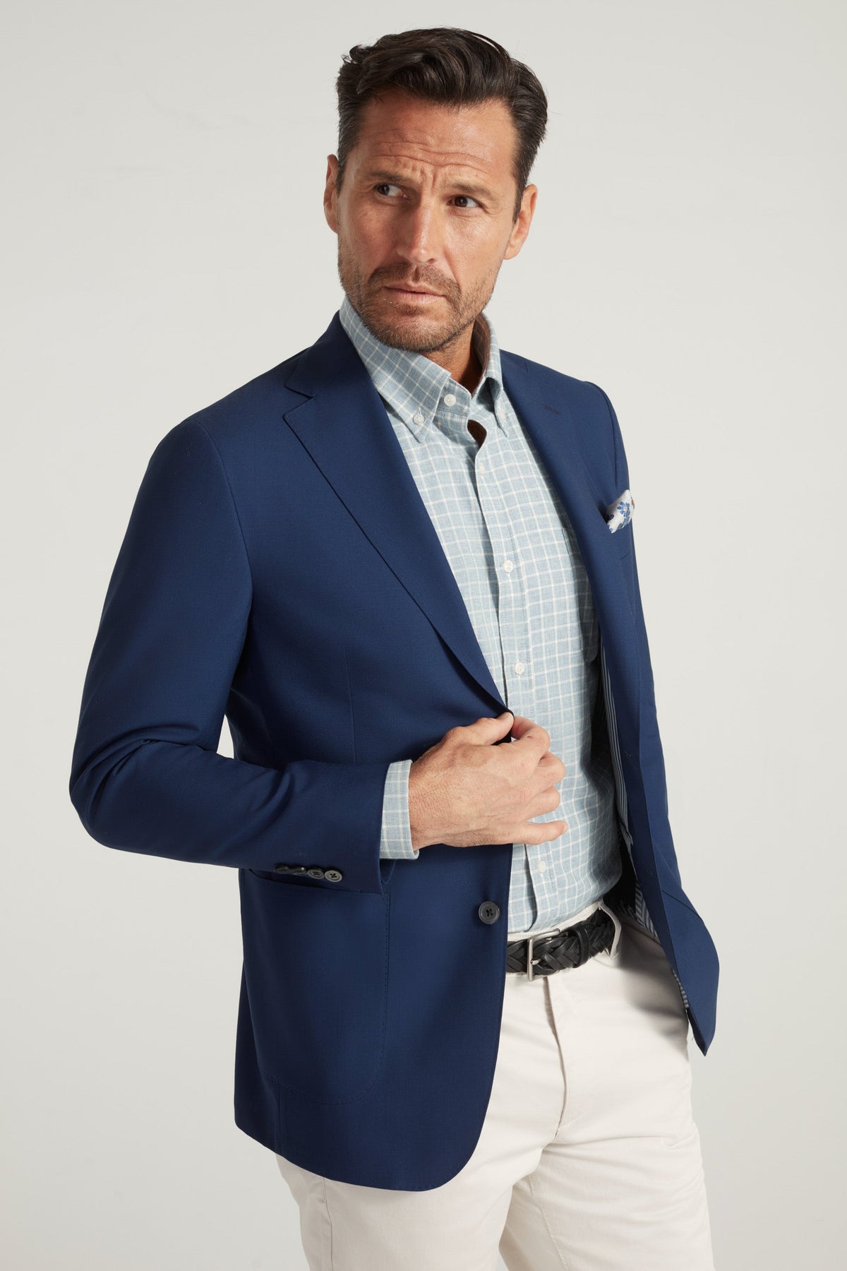 Royal Blue Poplin Super 150’s Weightless Blazer