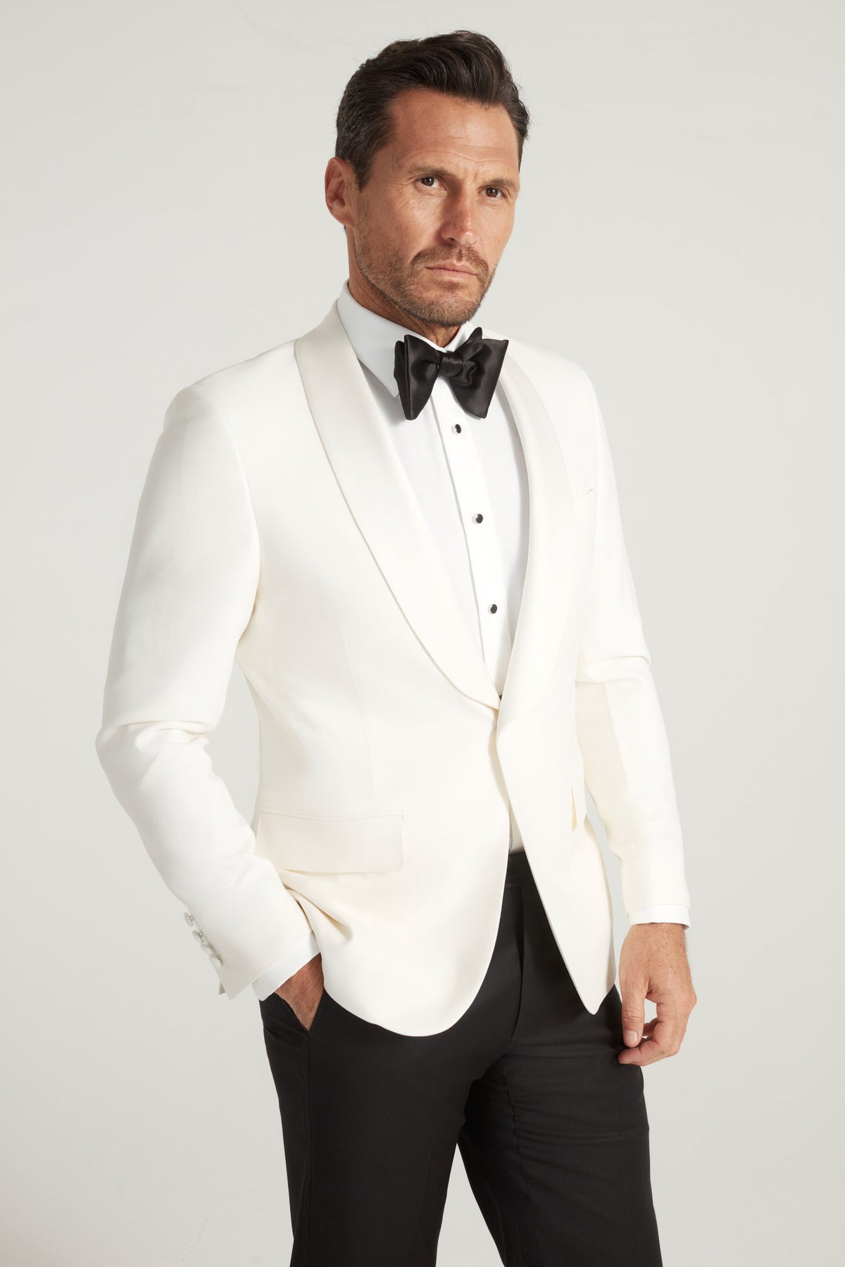 Ivory Barathea Shawl Dinner Jacket