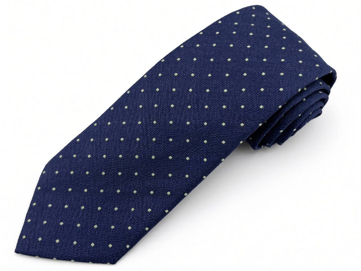 Navy Pin Dot Necktie, full view