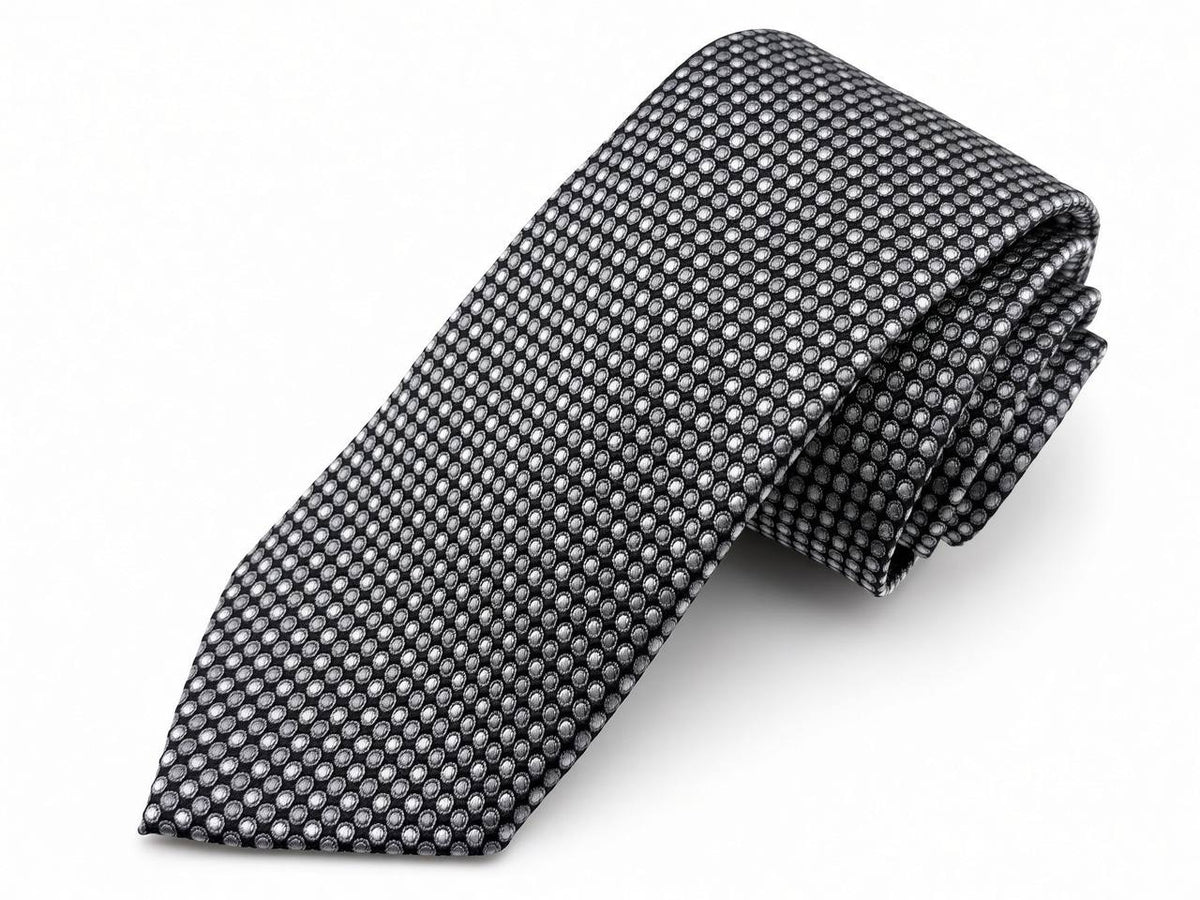 Black and White Micro Pattern Necktie, full view