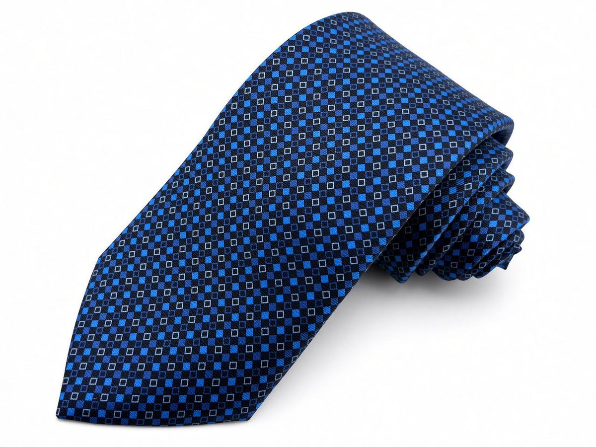Royal Blue Micro Pattern Necktie, full view
