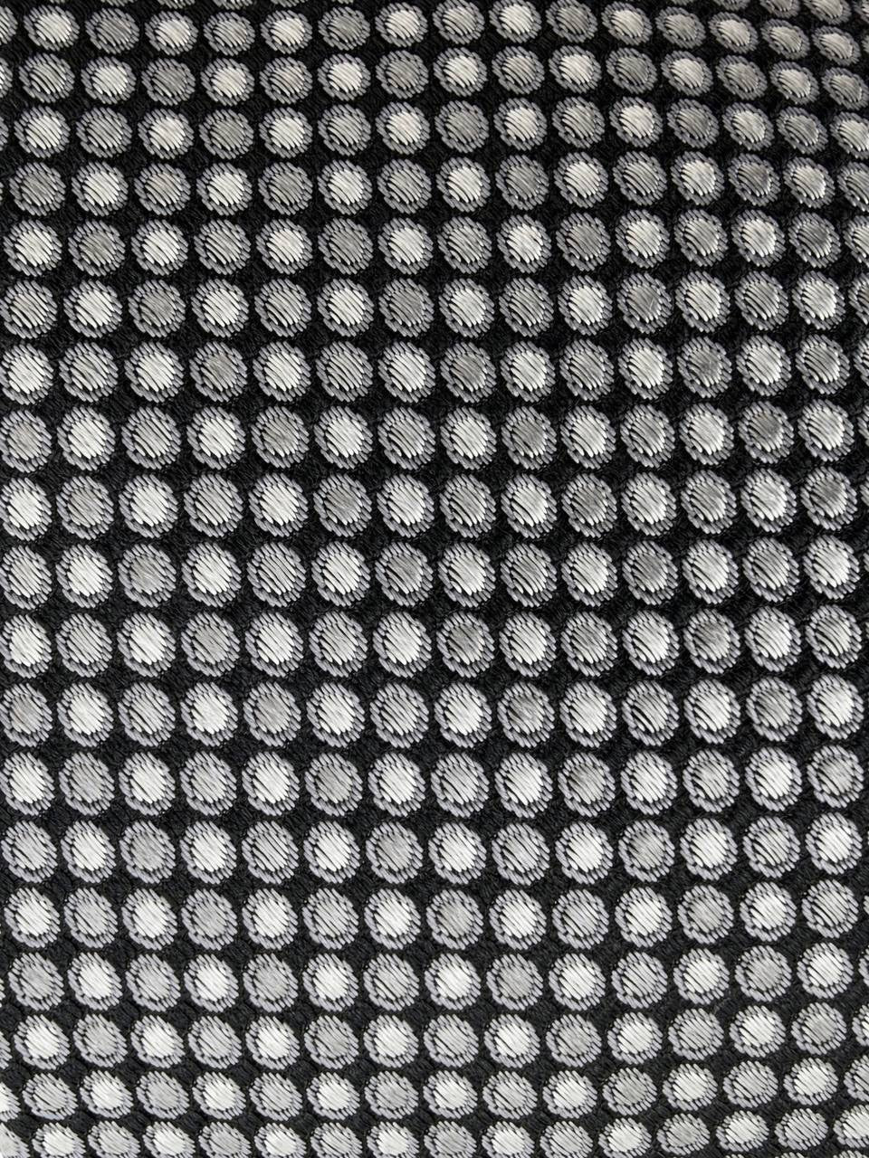 Black and White Micro Pattern Necktie, fabric close-up