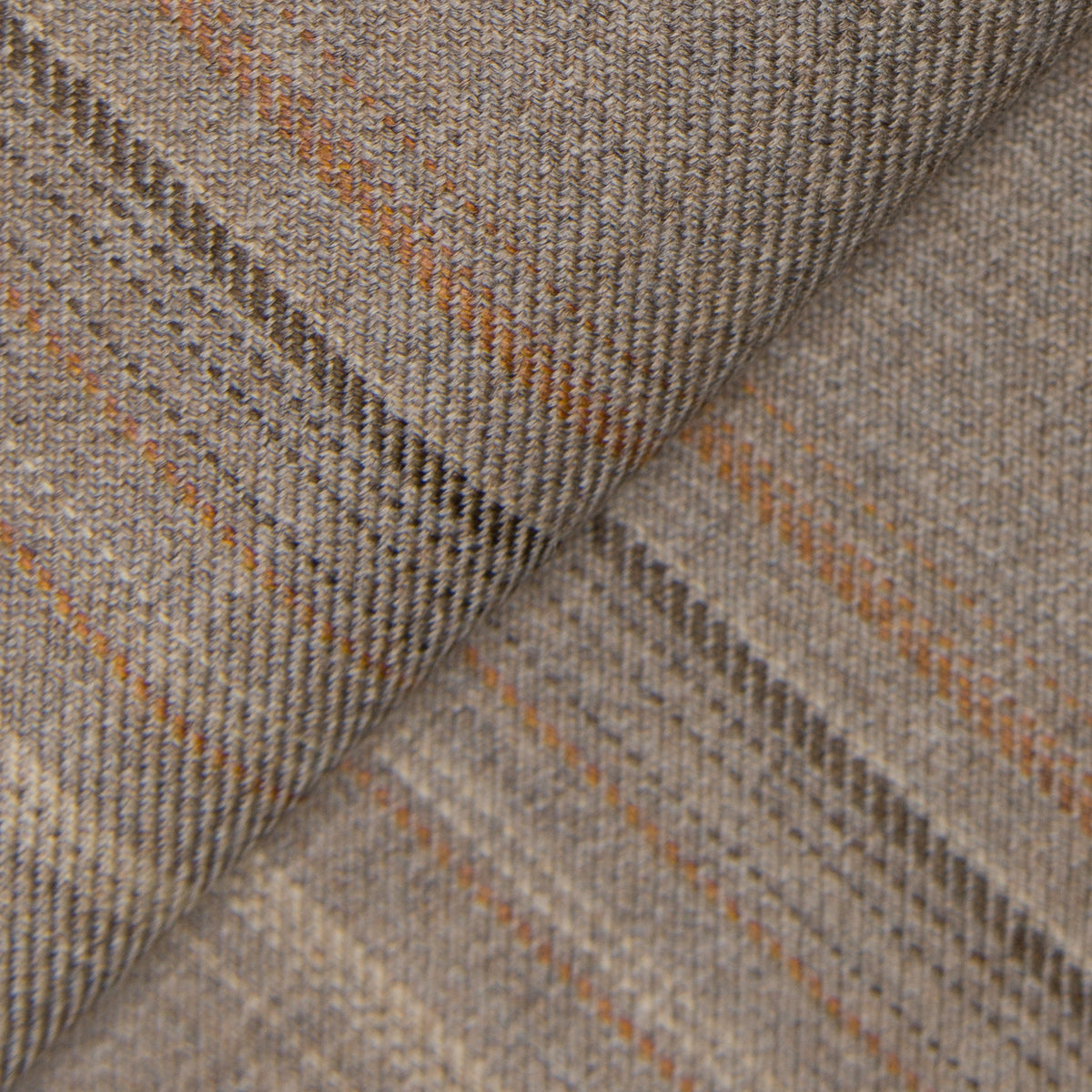 Tan Super 130's Plaid Jacket