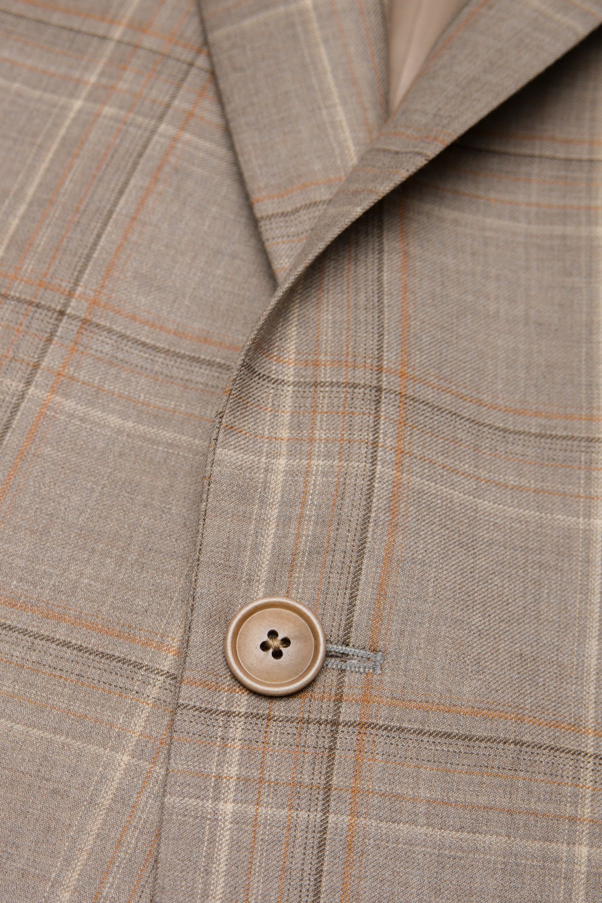 Tan Super 130's Plaid Jacket