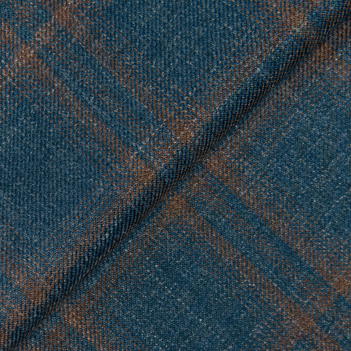 Aquamarine Wool, Silk and Linen Plaid Jacket
