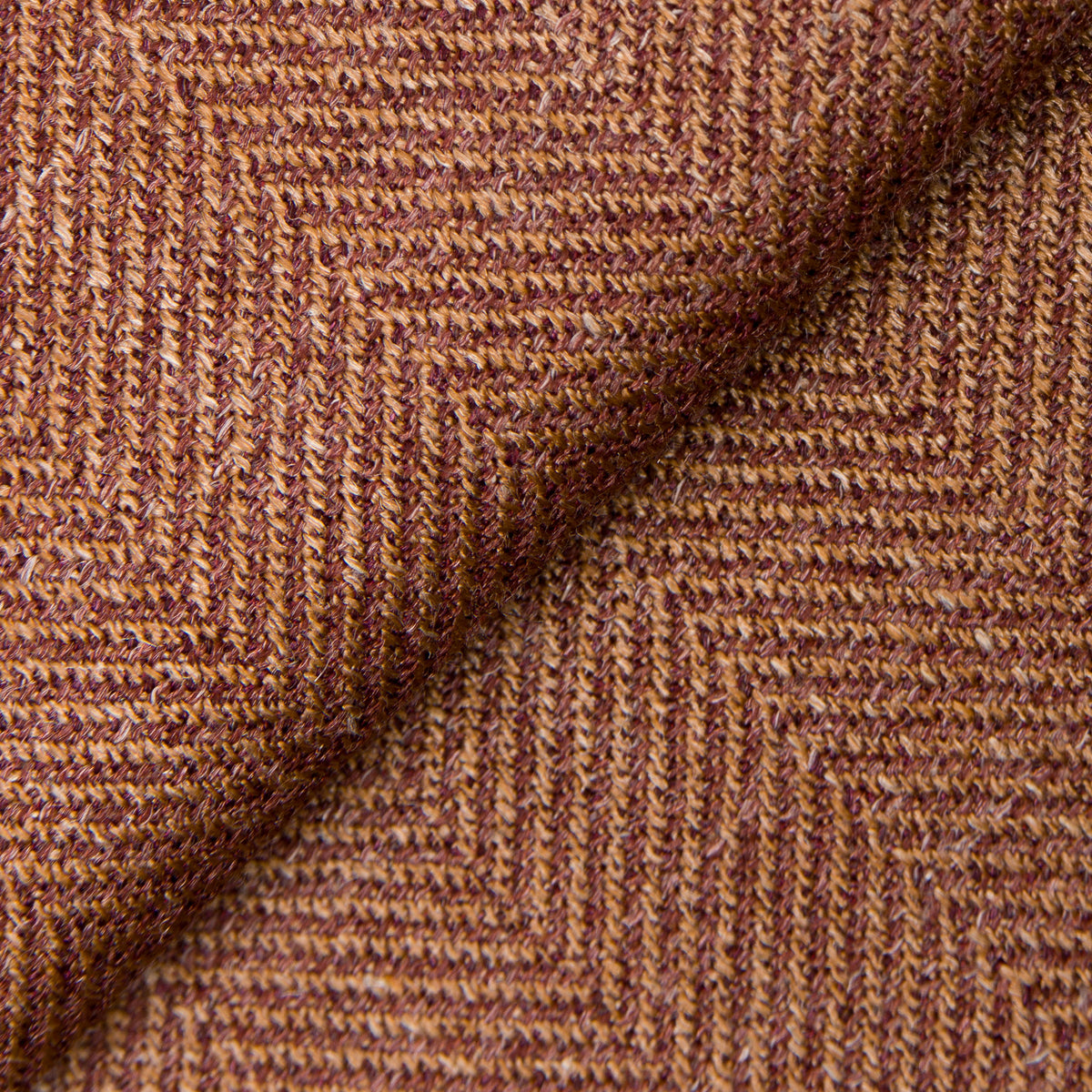 Rust Wool, Silk and Linen Herringbone Jacket