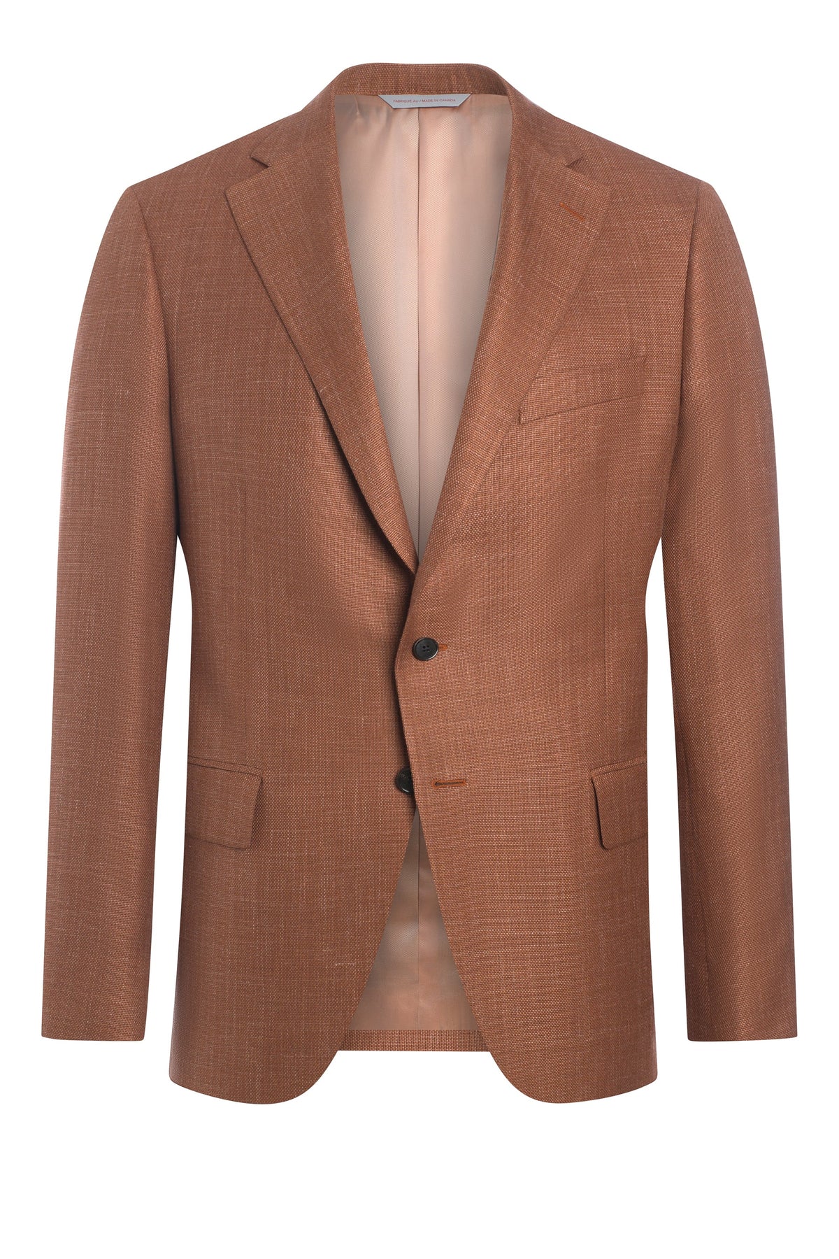 Orange Wool, Silk and Linen Honeyway Textured Jacket