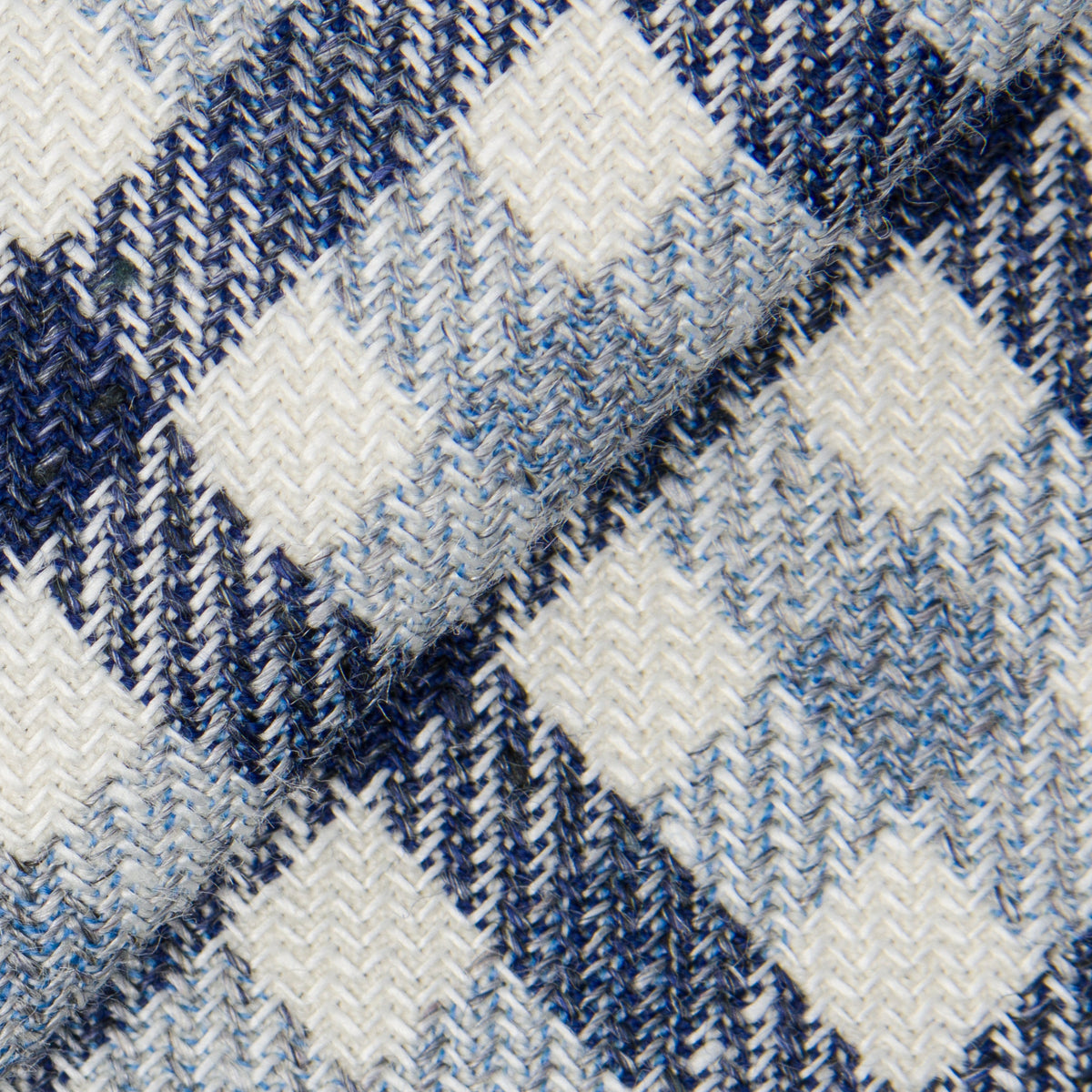 Navy Multi-Coloured Linen Blend Check Jacket