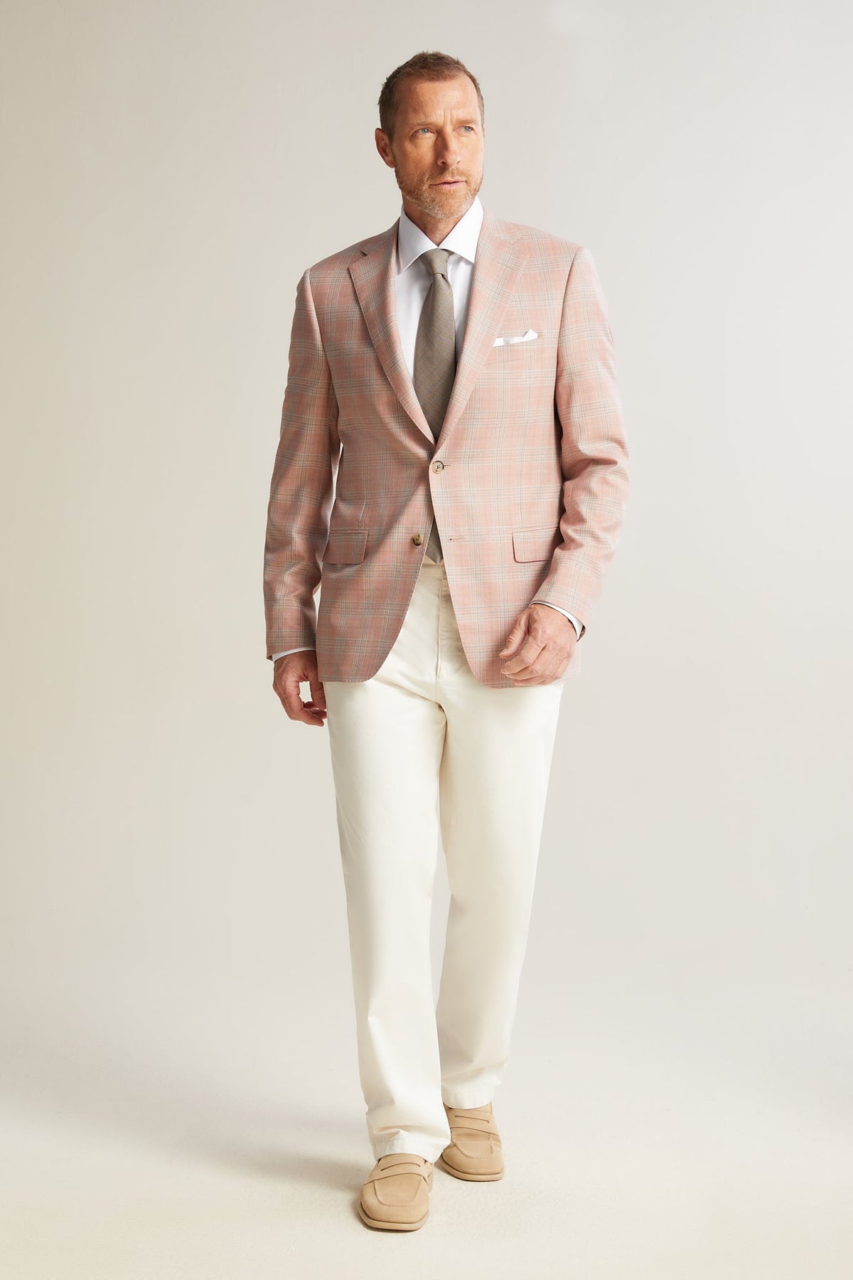 Red and Taupe Plaid Jacket