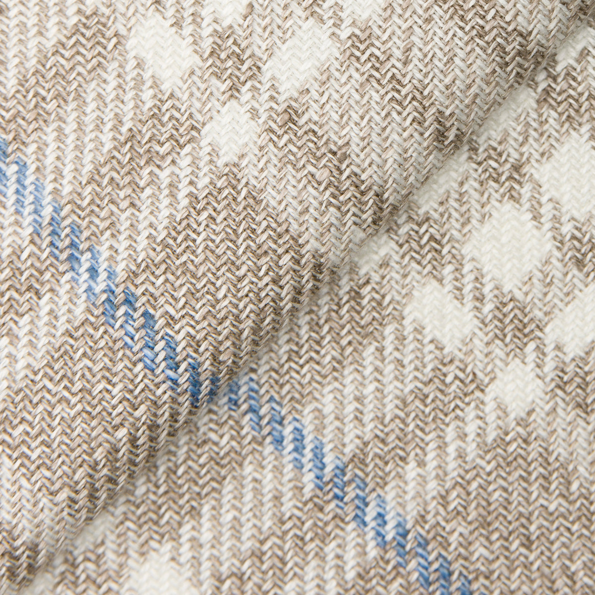 Beige Linen Blend Glen Plaid Jacket