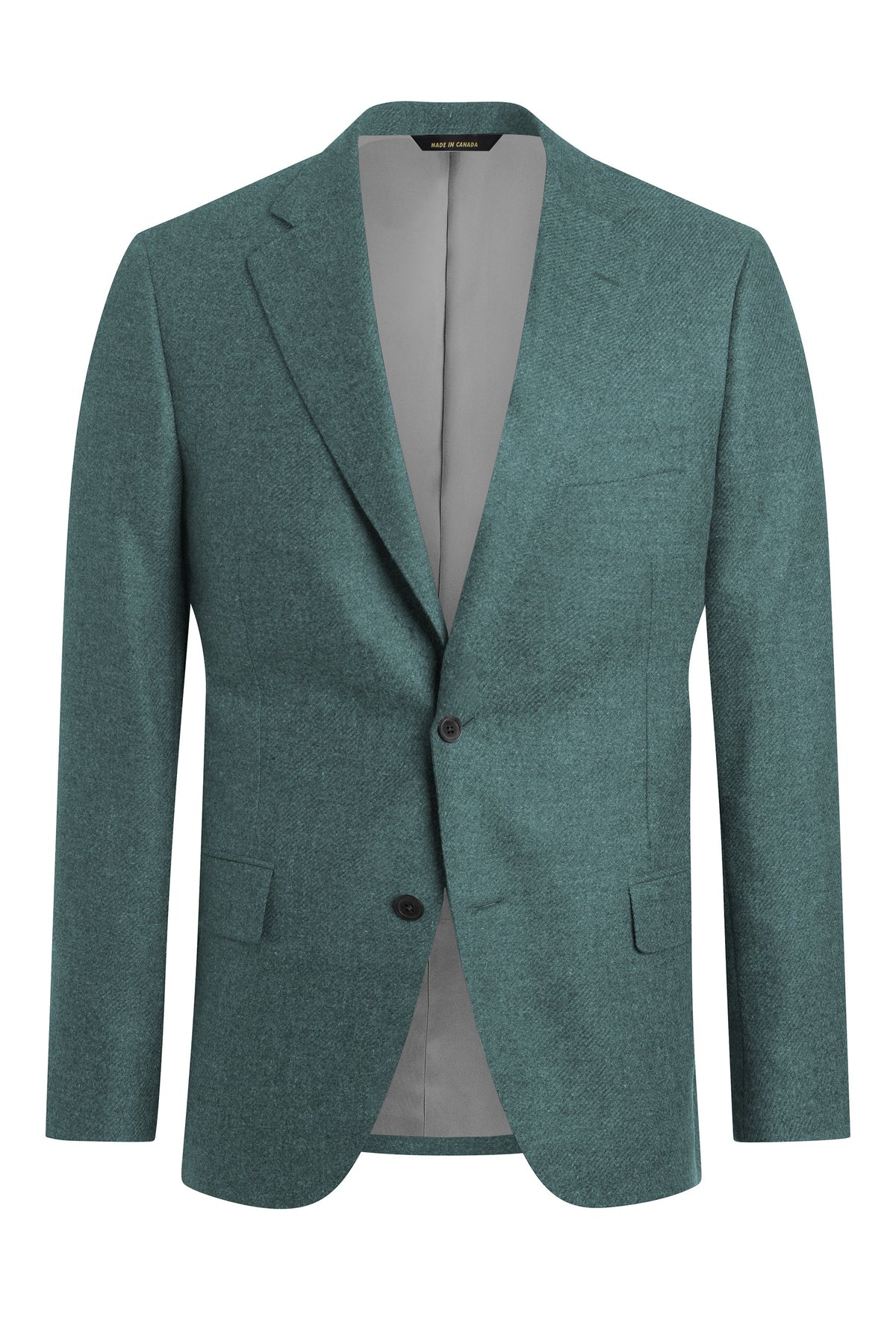 Teal Wool and Cashmere Twill Jacket