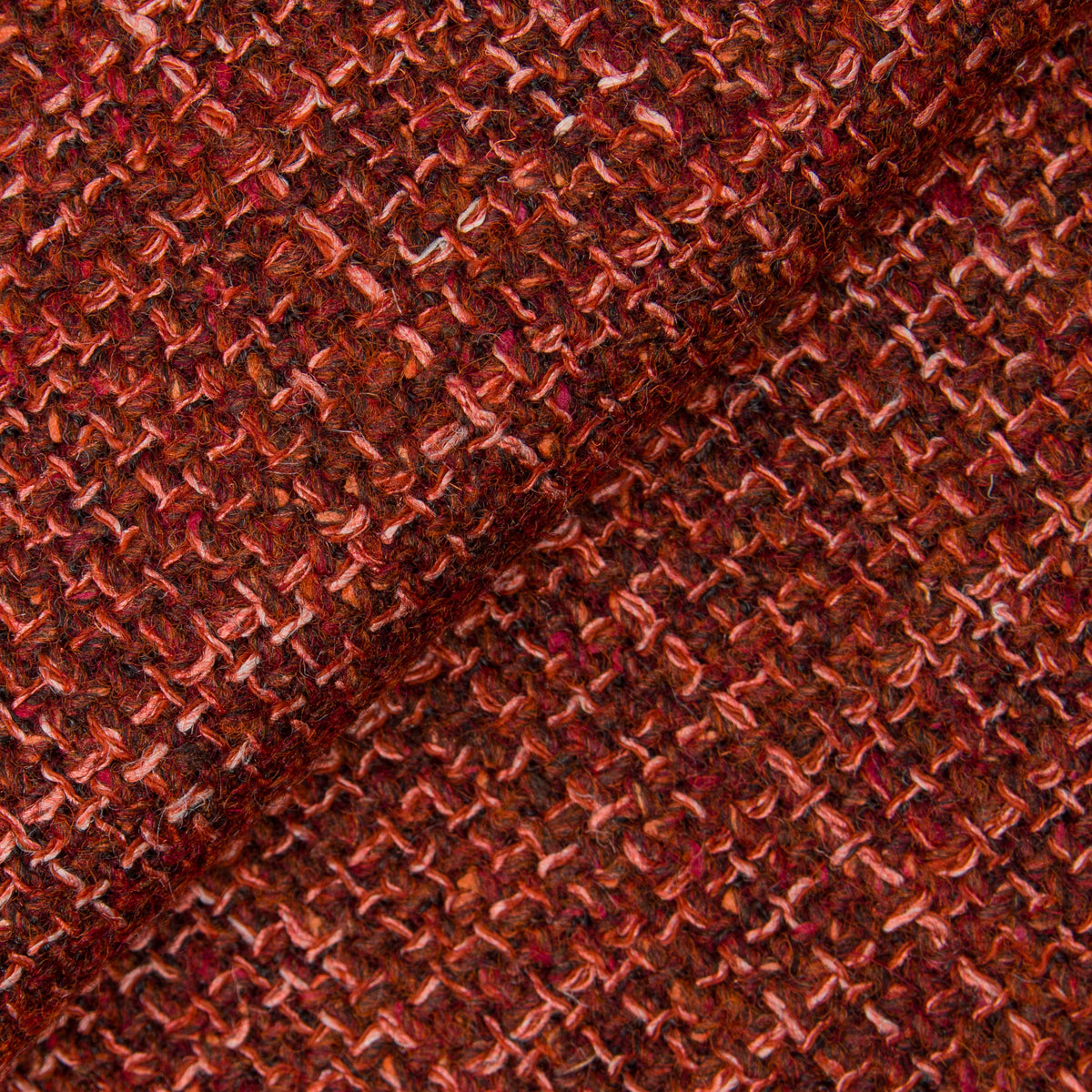 Burnt Red Wool Blend Textured Jacket