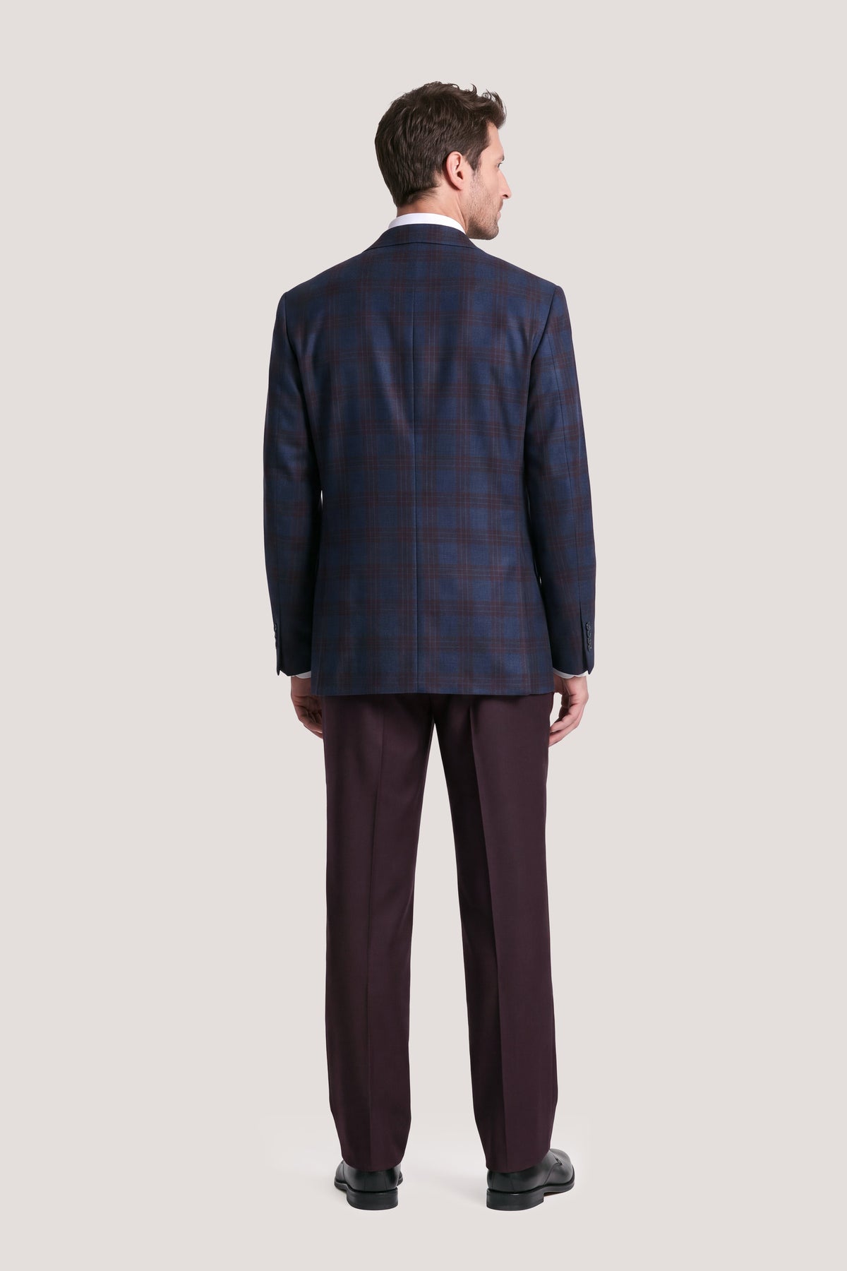 Blue 130's Flannel Plaid Jacket