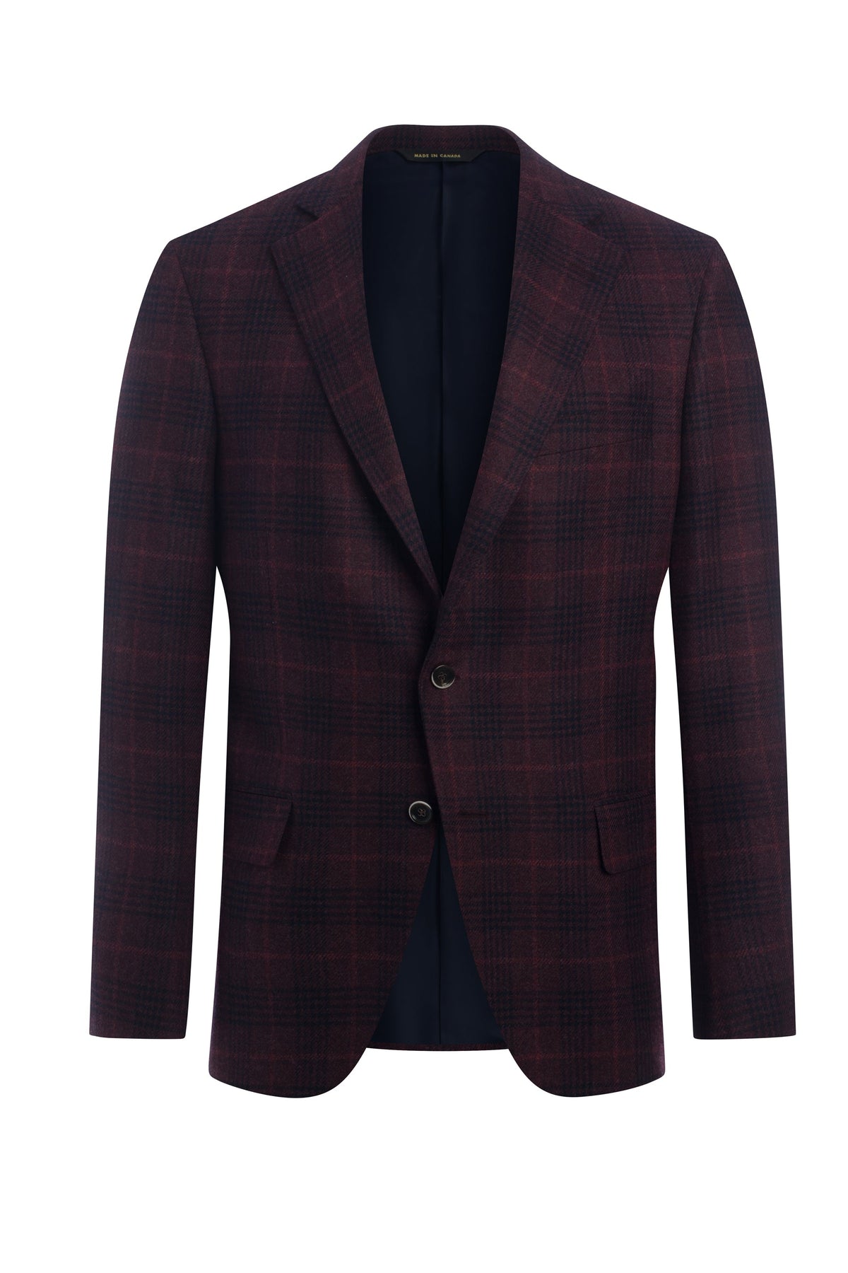 Wine Cashmere Blend Honey Way Plaid Jacket
