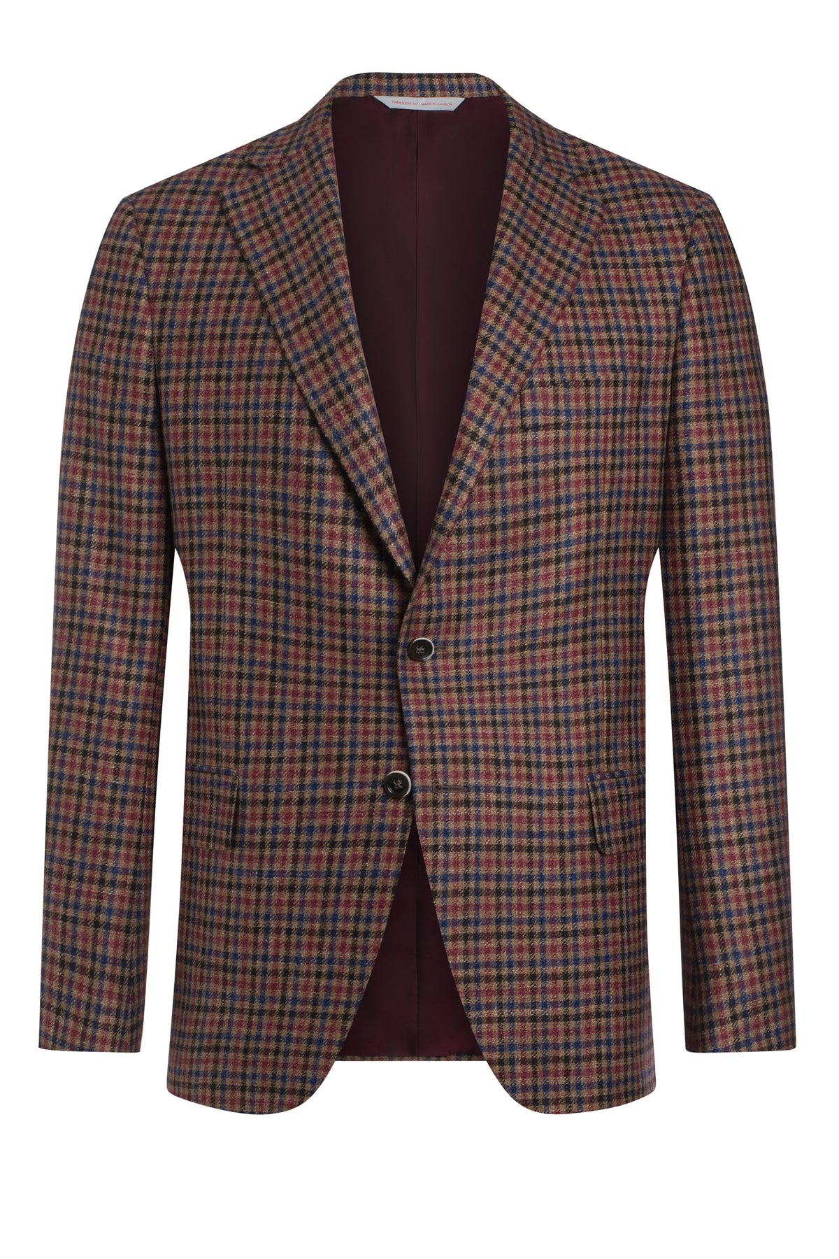 Brown Wool Blend Gun Club Check Jacket