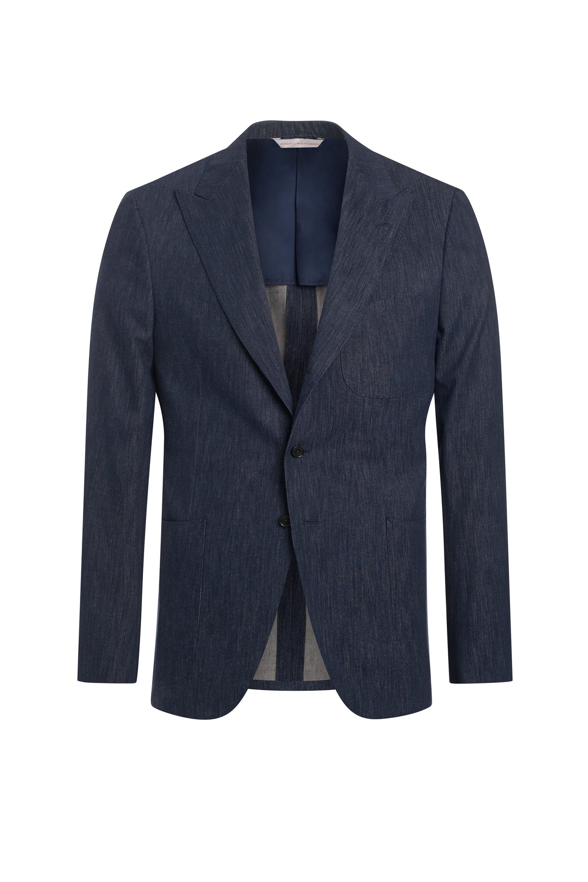 Midnight Blue Brushstroke Cotton Cashmere Jacket