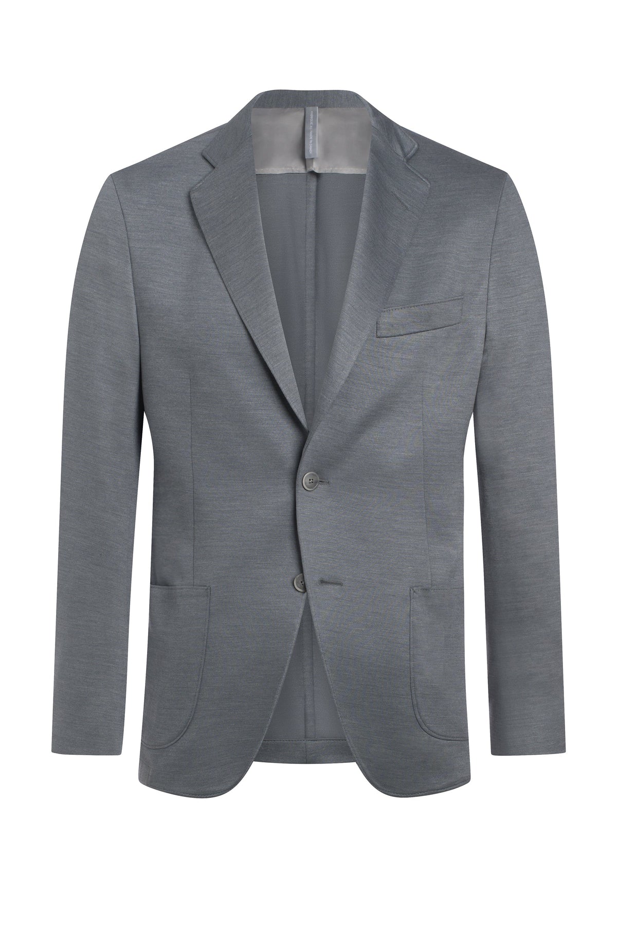 Grey Wool and Silk Jersey Knit Jacket