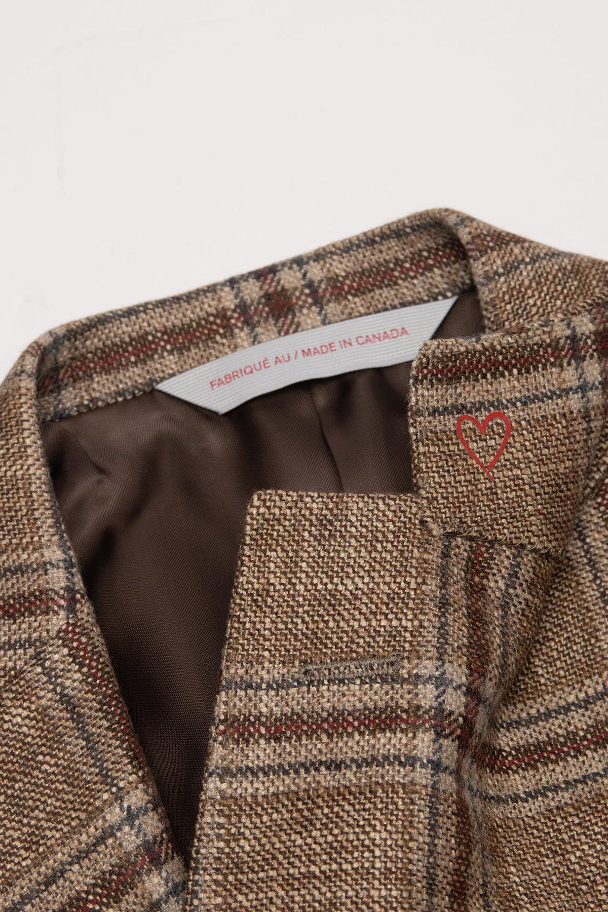 Tan Wool, Silk and Cashmere Plaid Jacket