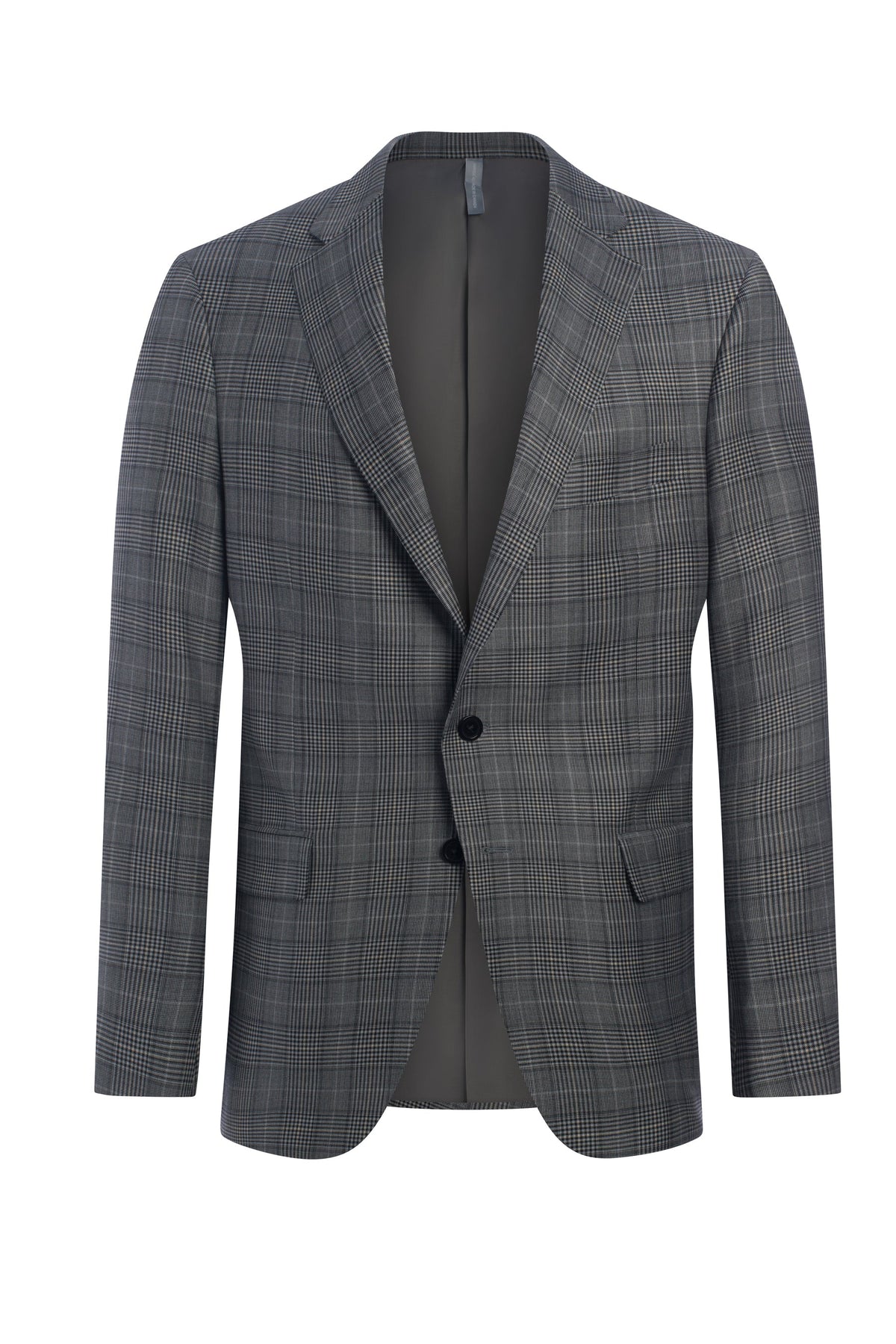 Black and White Super 130's Plaid Jacket