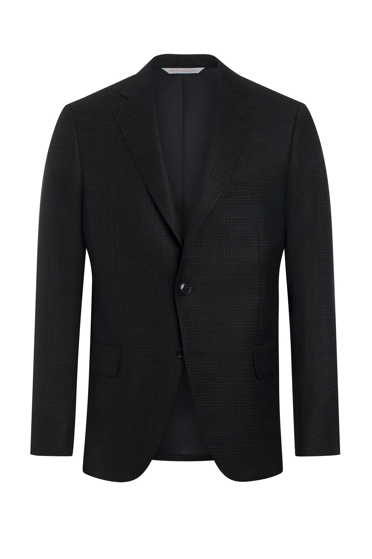 Black Super 130's Soft Mini-check Jacket