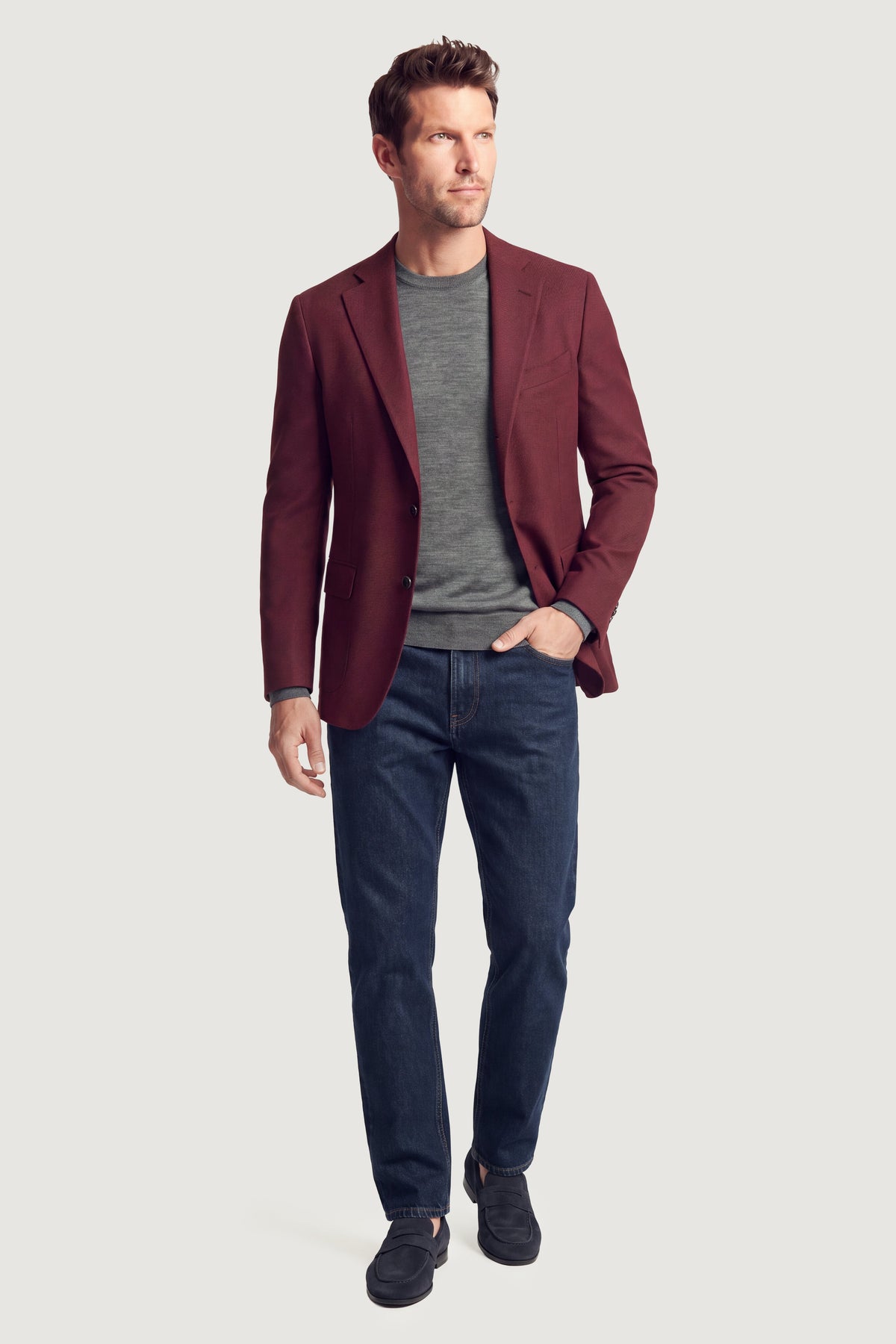 Dark Berry Stretch Twill Jacket